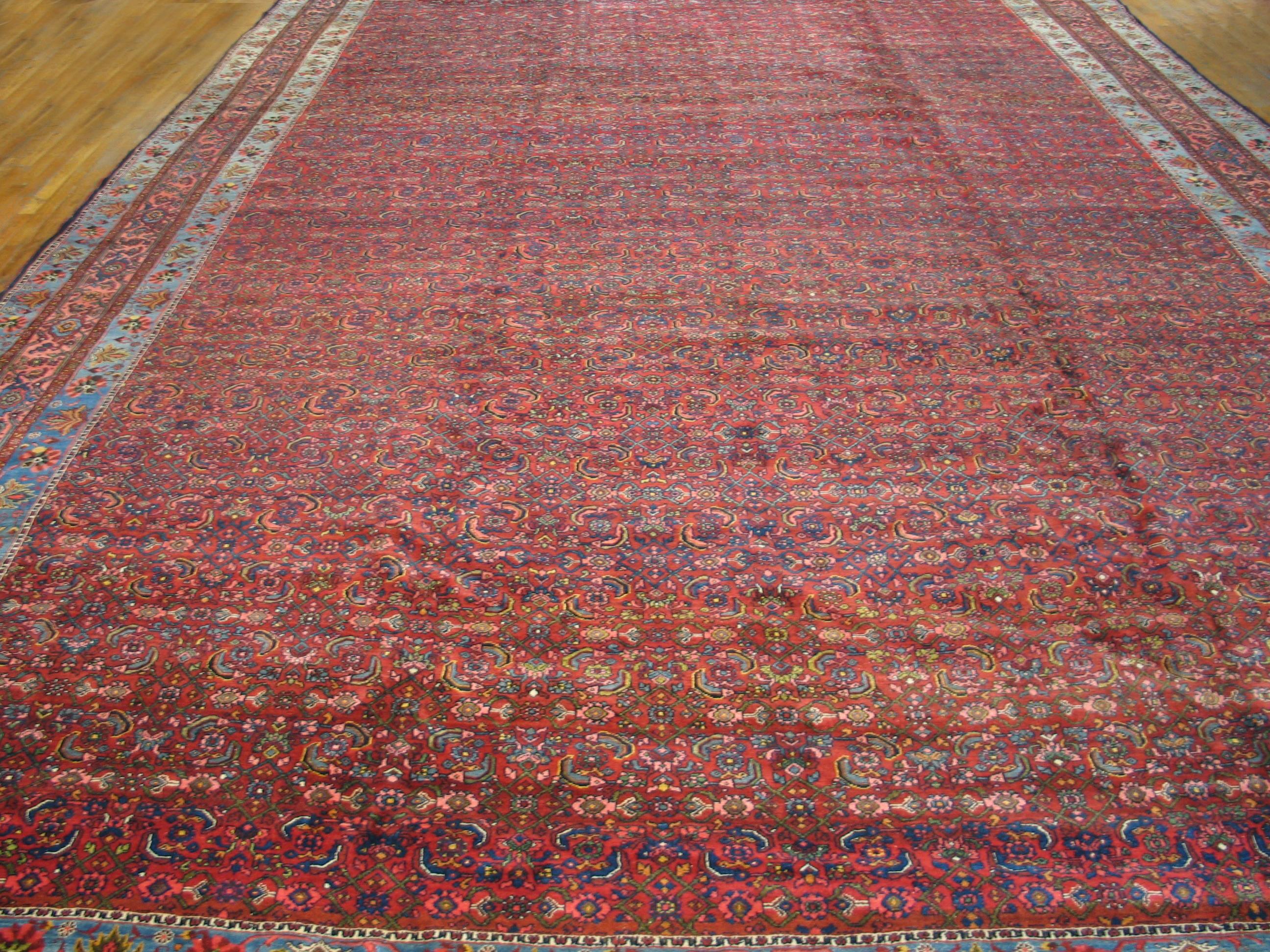 Antique Persian Bijar rug, size: 13'4