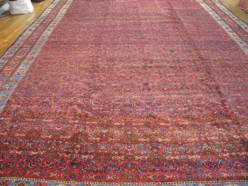 Hand-Knotted Antique Persian Bijar Rug 13' 4
