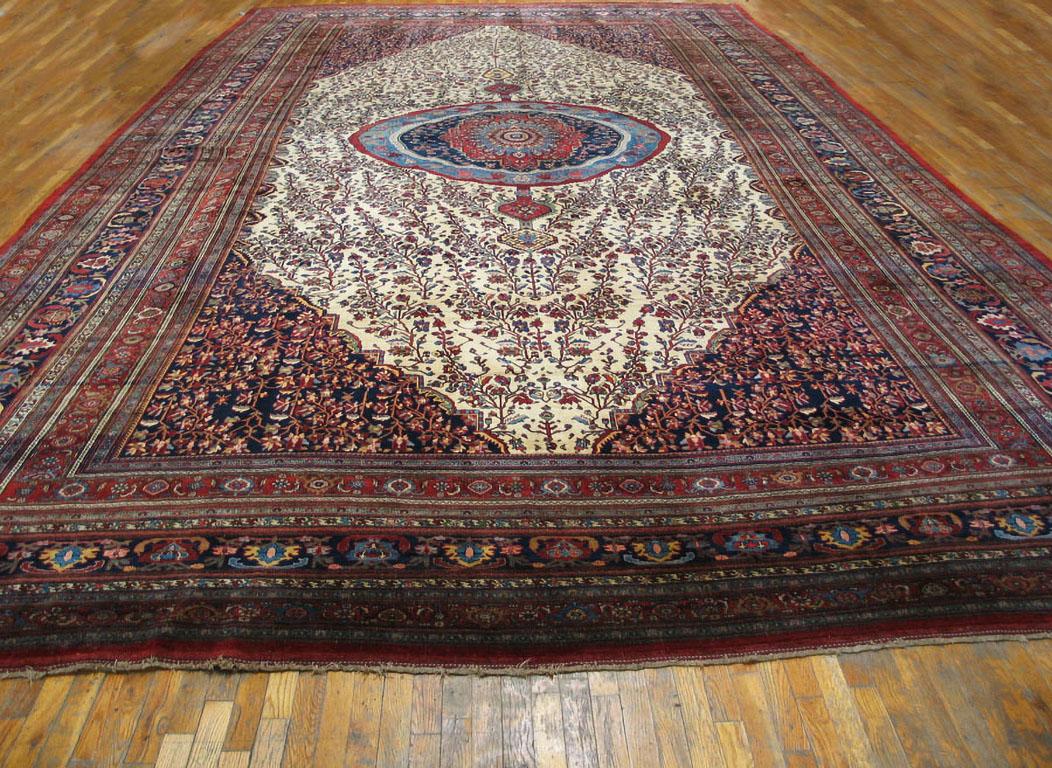 Early 20th Century Antique Persian Bijar Rug For Sale
