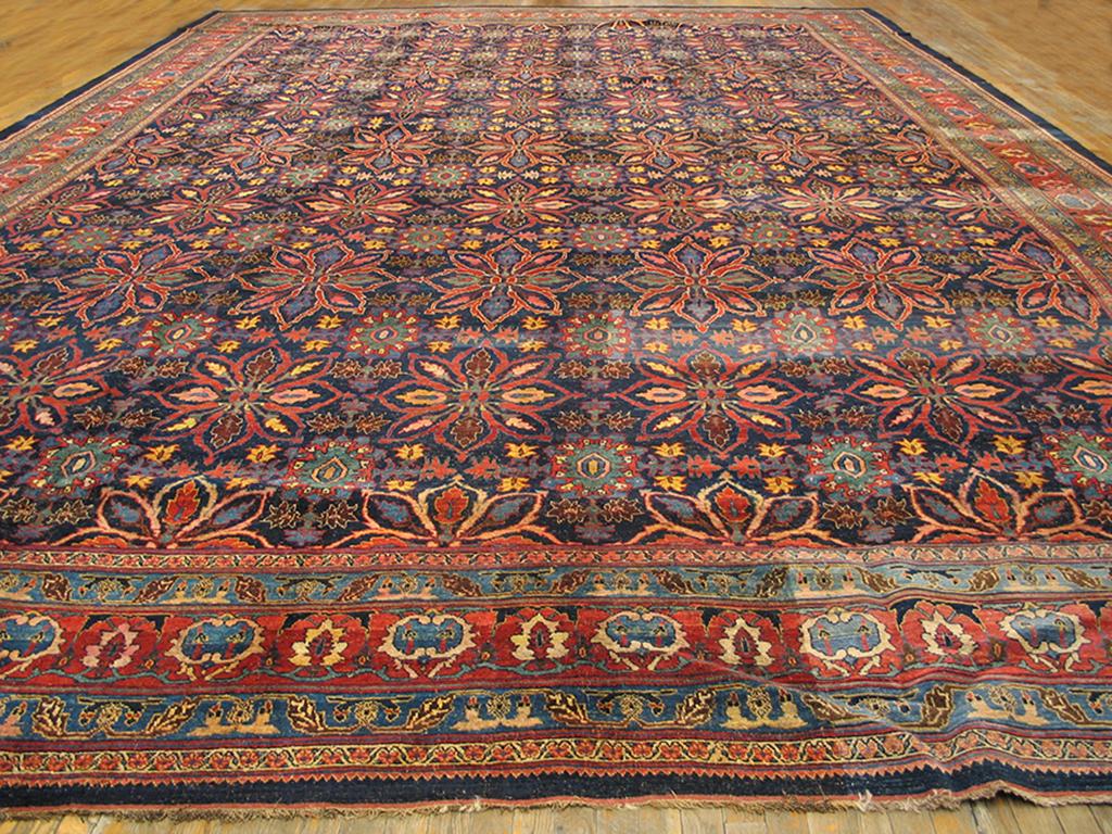 Hand-Knotted 19th Century W. Persian Bijar Carpet ( 15'8