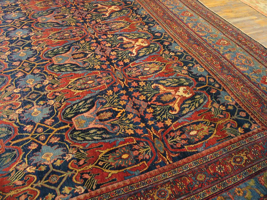 Hand-Knotted Antique Persian Bijar Rug For Sale