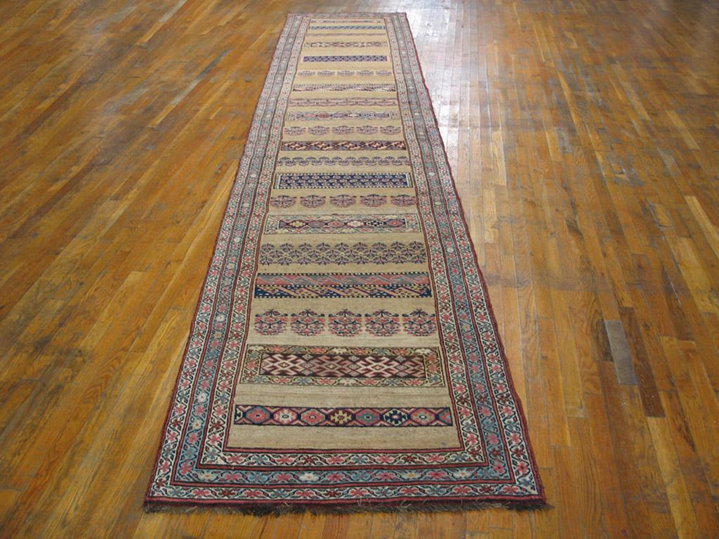 Hand-Knotted 19th Century W. Persian Bijar Carpet ( 3'4