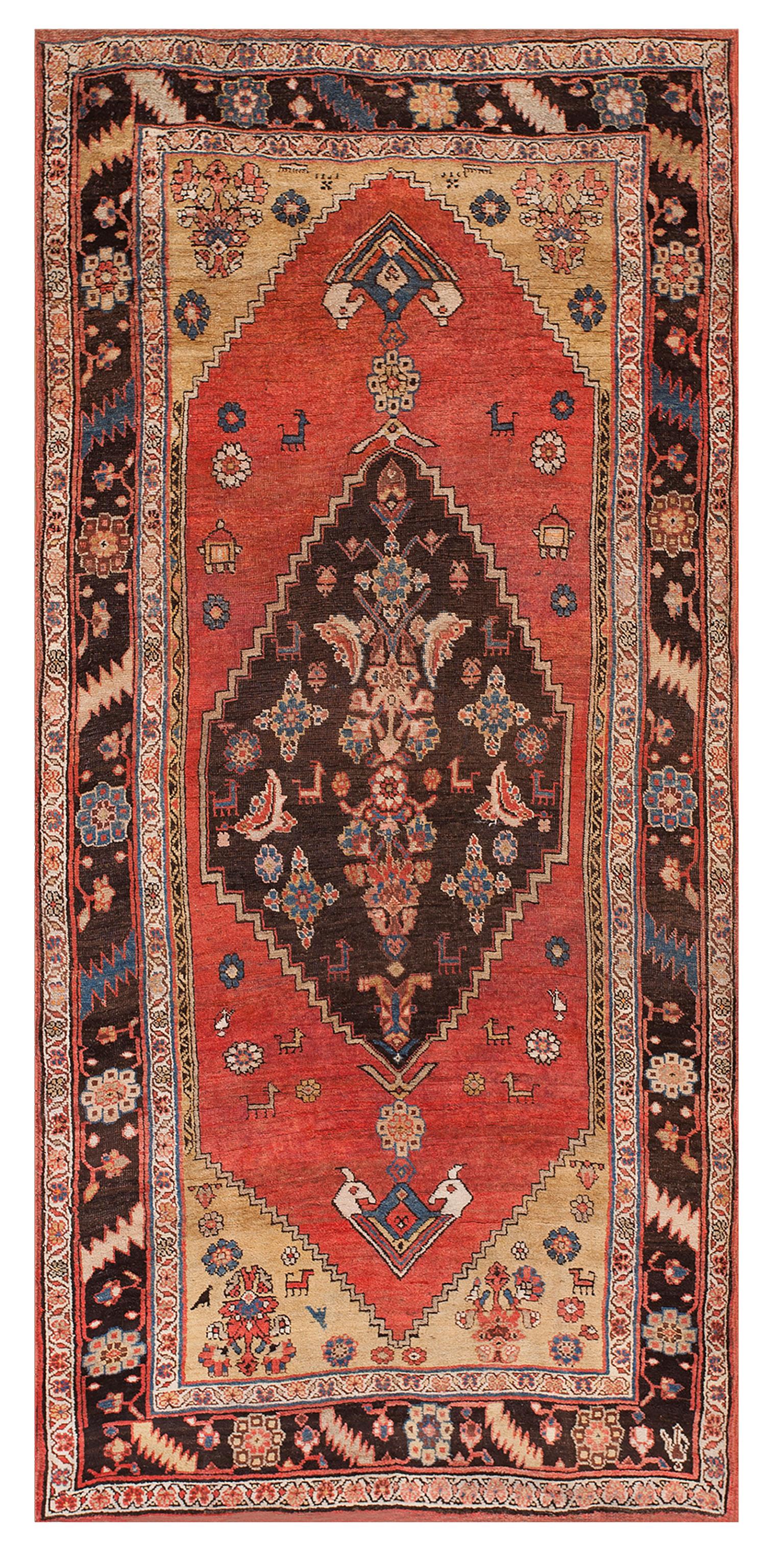 Hand-Knotted Late 19th Century Persian Bijar Rug ( 3'8