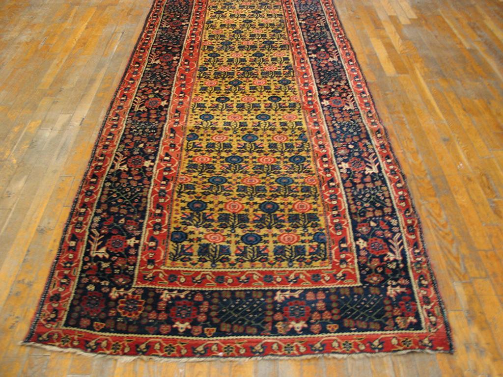 Hand-Knotted Antique Persian Bijar Rug 3' 8