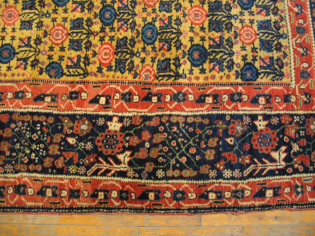 Mid-19th Century Antique Persian Bijar Rug 3' 8