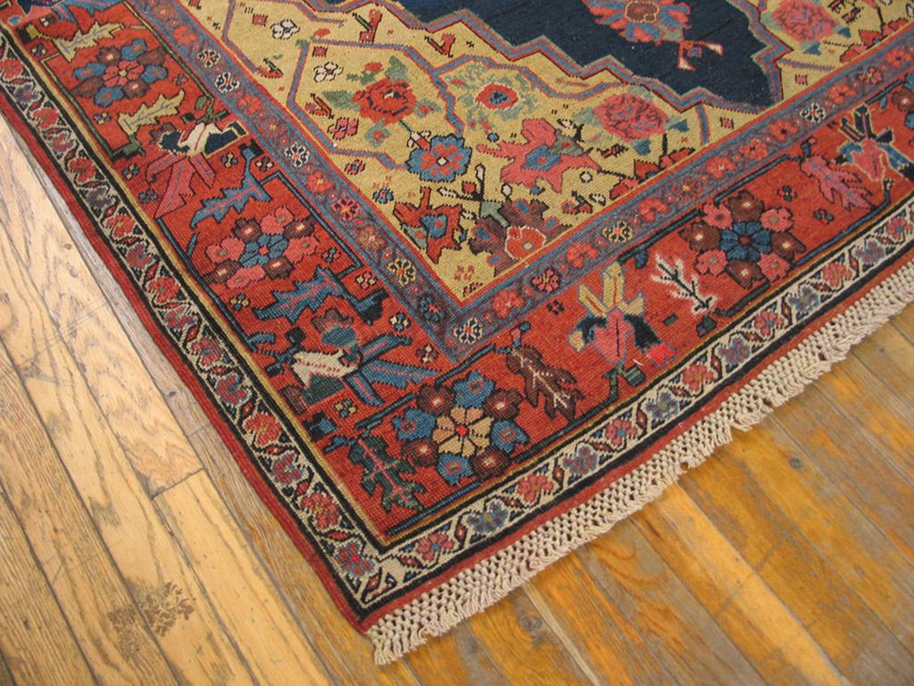Hand-Knotted Antique Persian Bijar Rug 4' 9