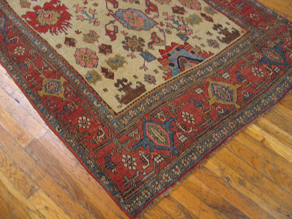 Hand-Knotted Antique Persian Bijar Rug 4'4