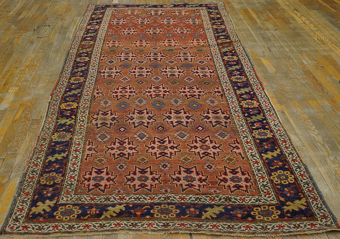 Hand-Knotted 19th Century W. Persian Carpet Bijar Carpet ( 4'6