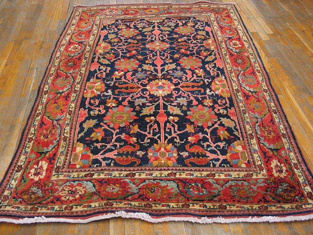 Hand-Knotted Early 20th Century W. Persian Bijar Carpet ( 4'6