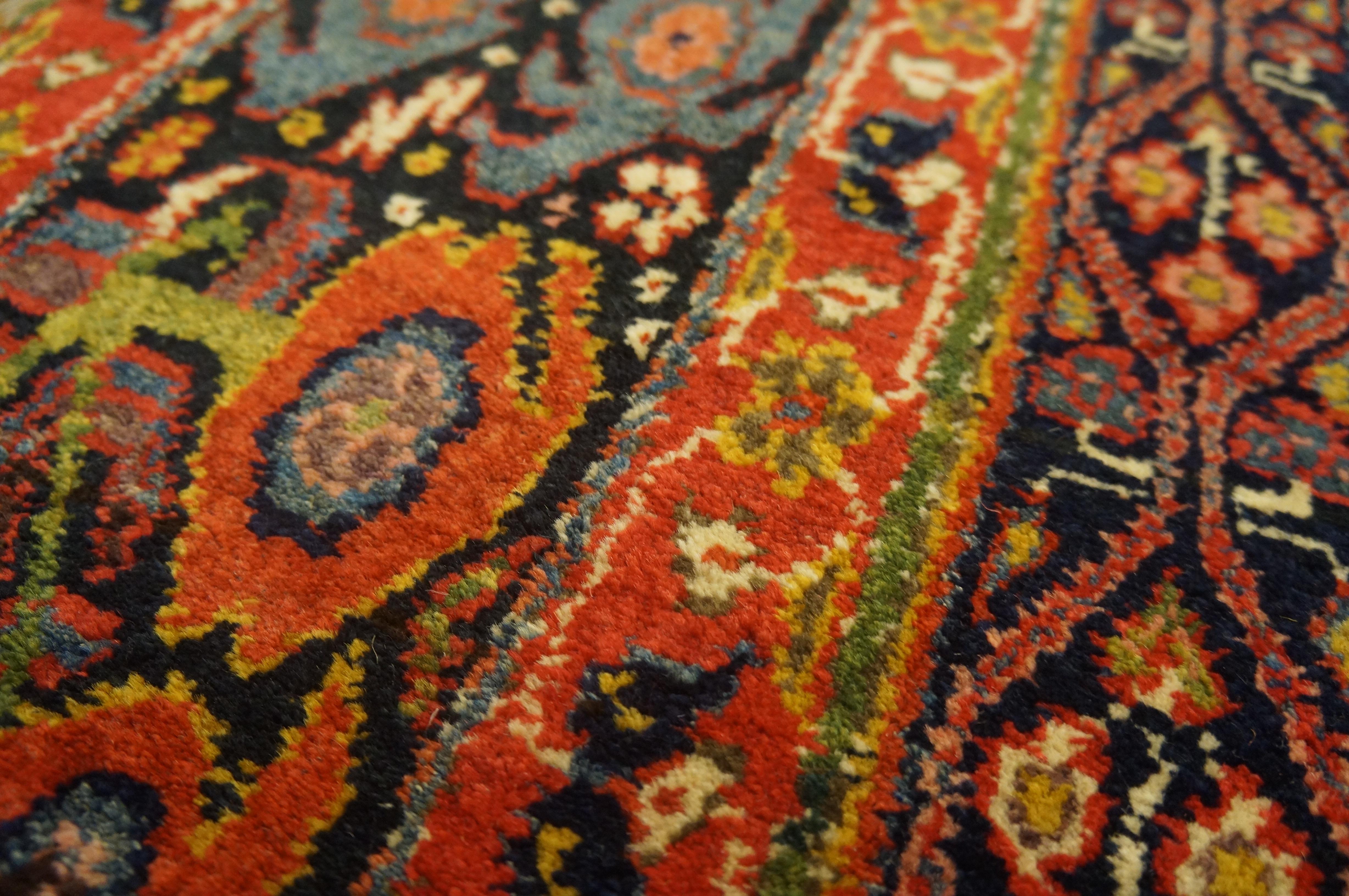 Alfombra de galería persa Bijar de mediados del siglo XIX ( 5'6