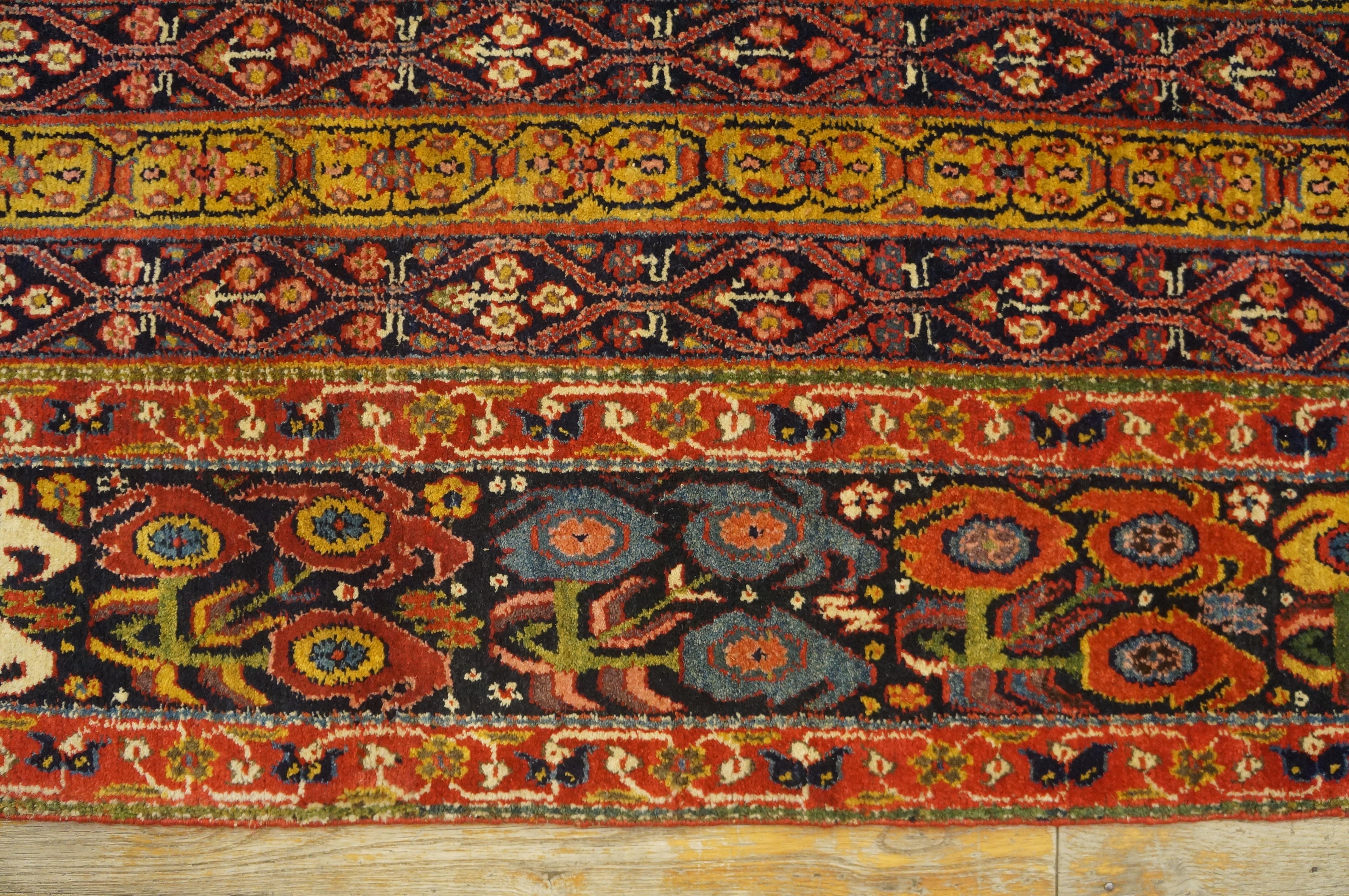 Alfombra de galería persa Bijar de mediados del siglo XIX ( 5'6