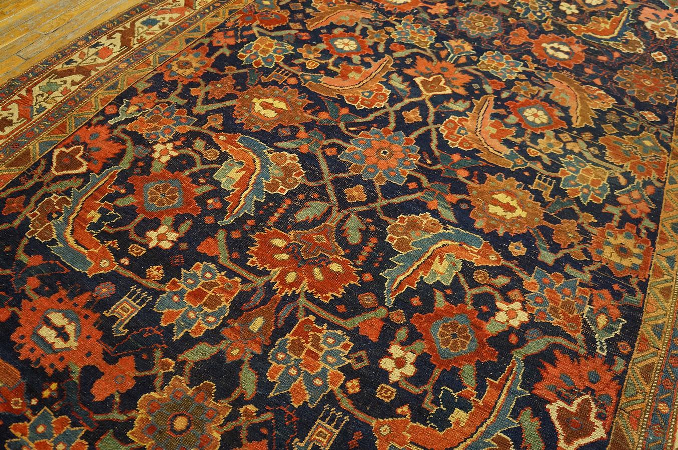 Hand-Knotted 19th Century Persian Bijar Carpet ( 6'9