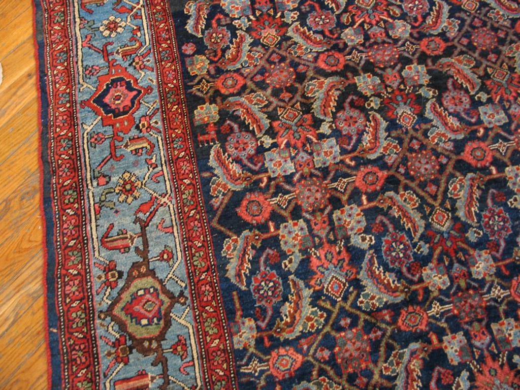 Hand-Knotted Antique Persian Bijar Rug For Sale