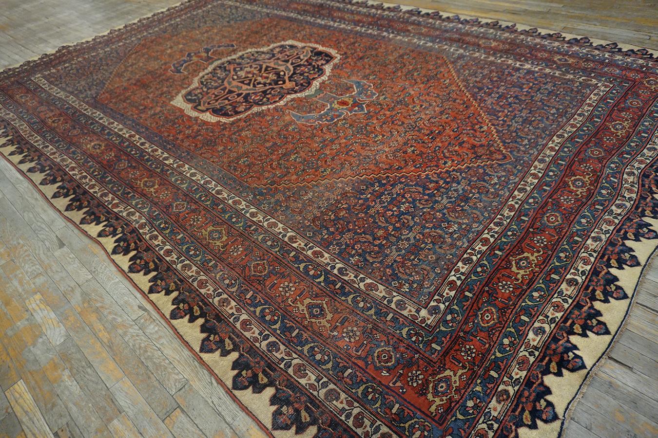 Hand-Knotted 19th Century Persian Bijar Carpet ( 9'6