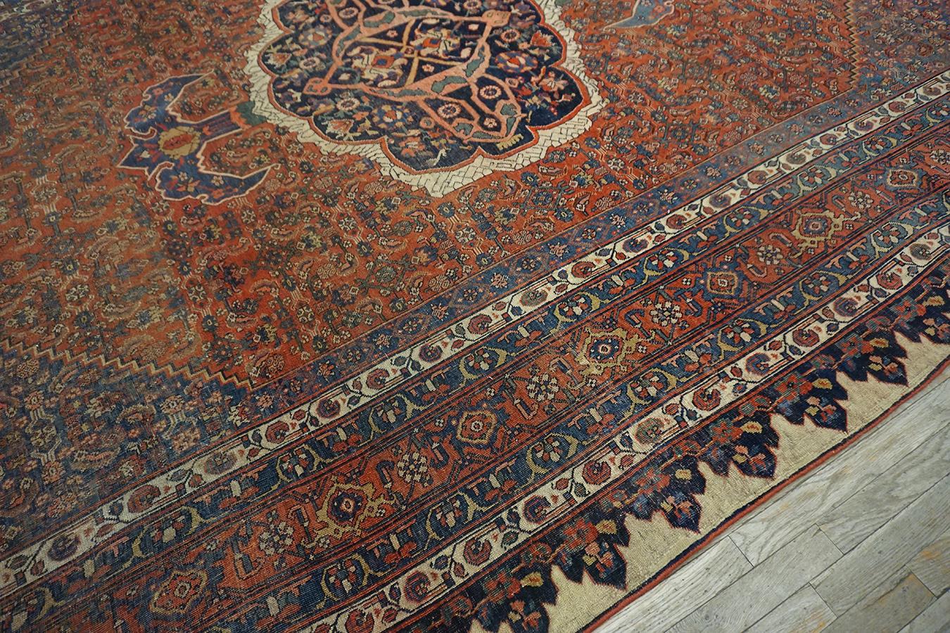 Wool 19th Century Persian Bijar Carpet ( 9'6