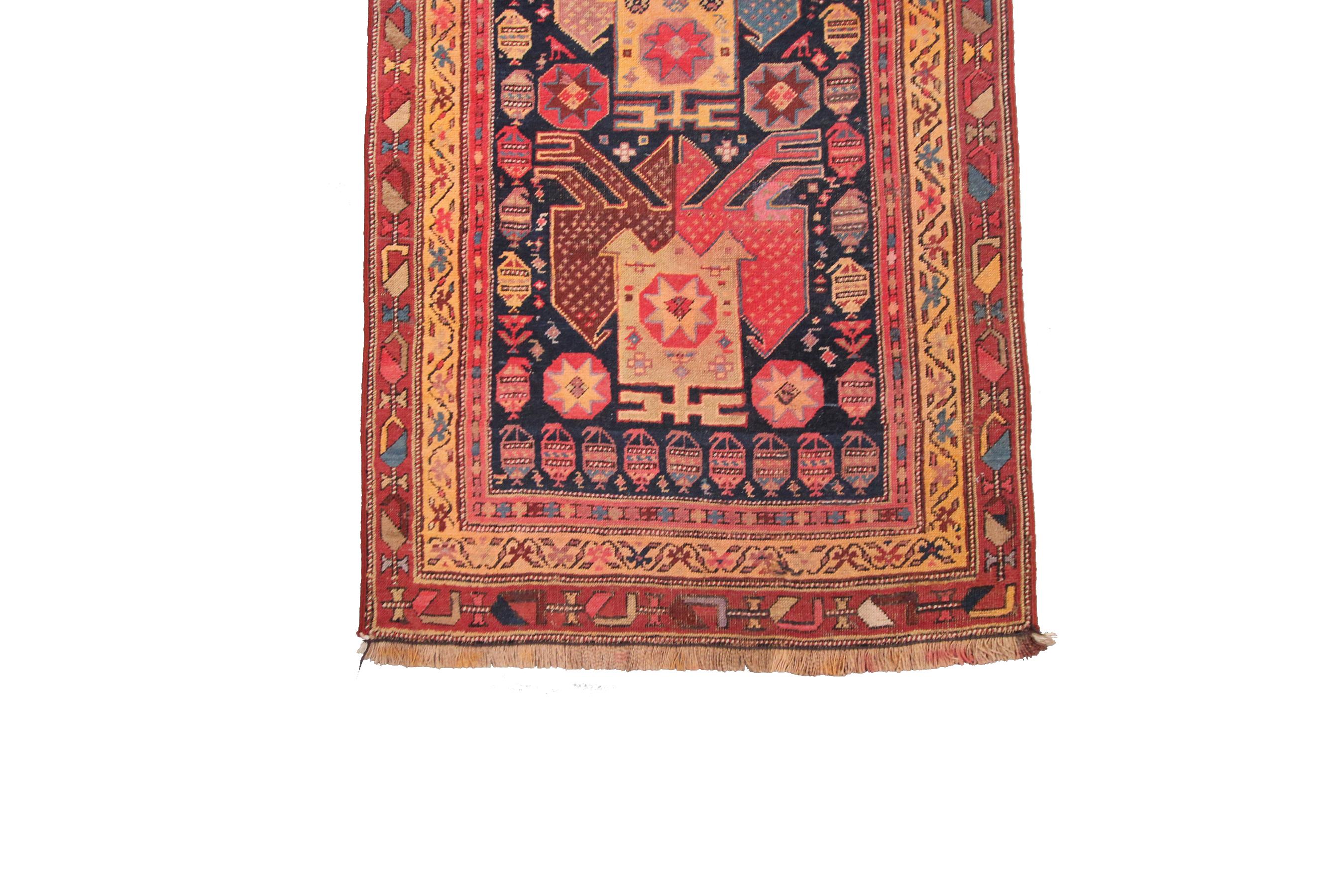 Antique Persian Bijar Rug Antique Persian Runner Geometric Wool Foundation For Sale 1