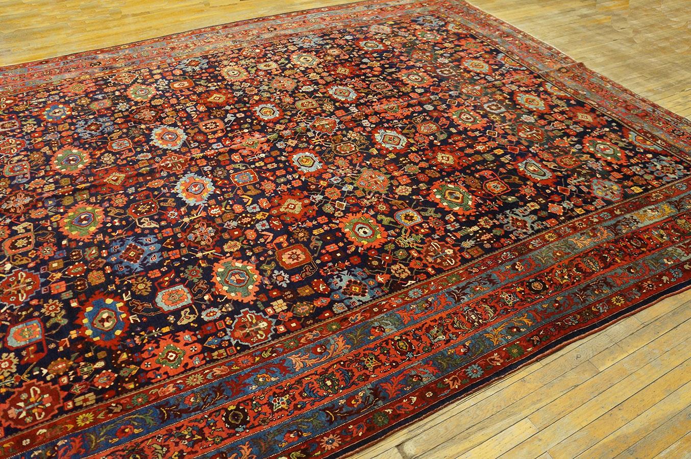 Wool Antique Persian Bijar Rug For Sale
