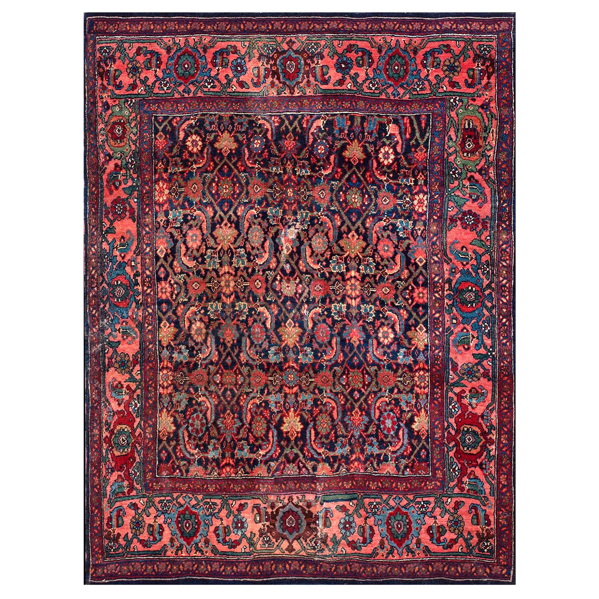 Tapis Bijar de Perse du début du 20e siècle ( 4' x 5'3" - 122 x 160 ) en vente