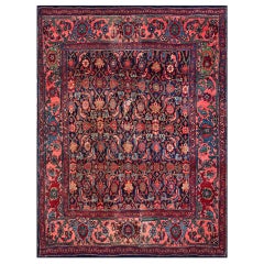 Antique Early 20th Century W. Persian Bijar Rug ( 4' x 5'3" - 122 x 160 )
