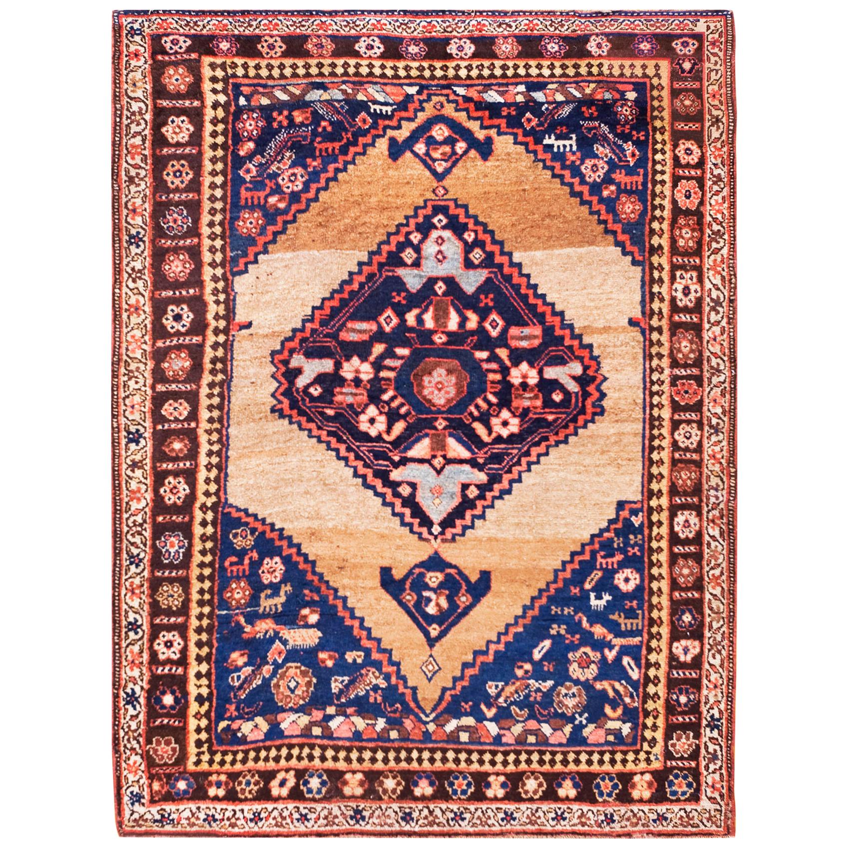Late 19th Century W. Persian Bijar Rug ( 4'5" x 5'9" - 135 x 175 ) For Sale