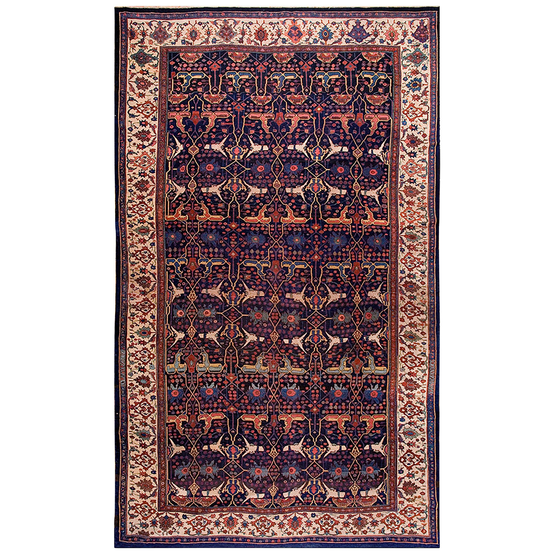 19th Century W. Persian Bijar Garrus Carpet ( 11'3" x 18'10" - 343 x 575 ) For Sale