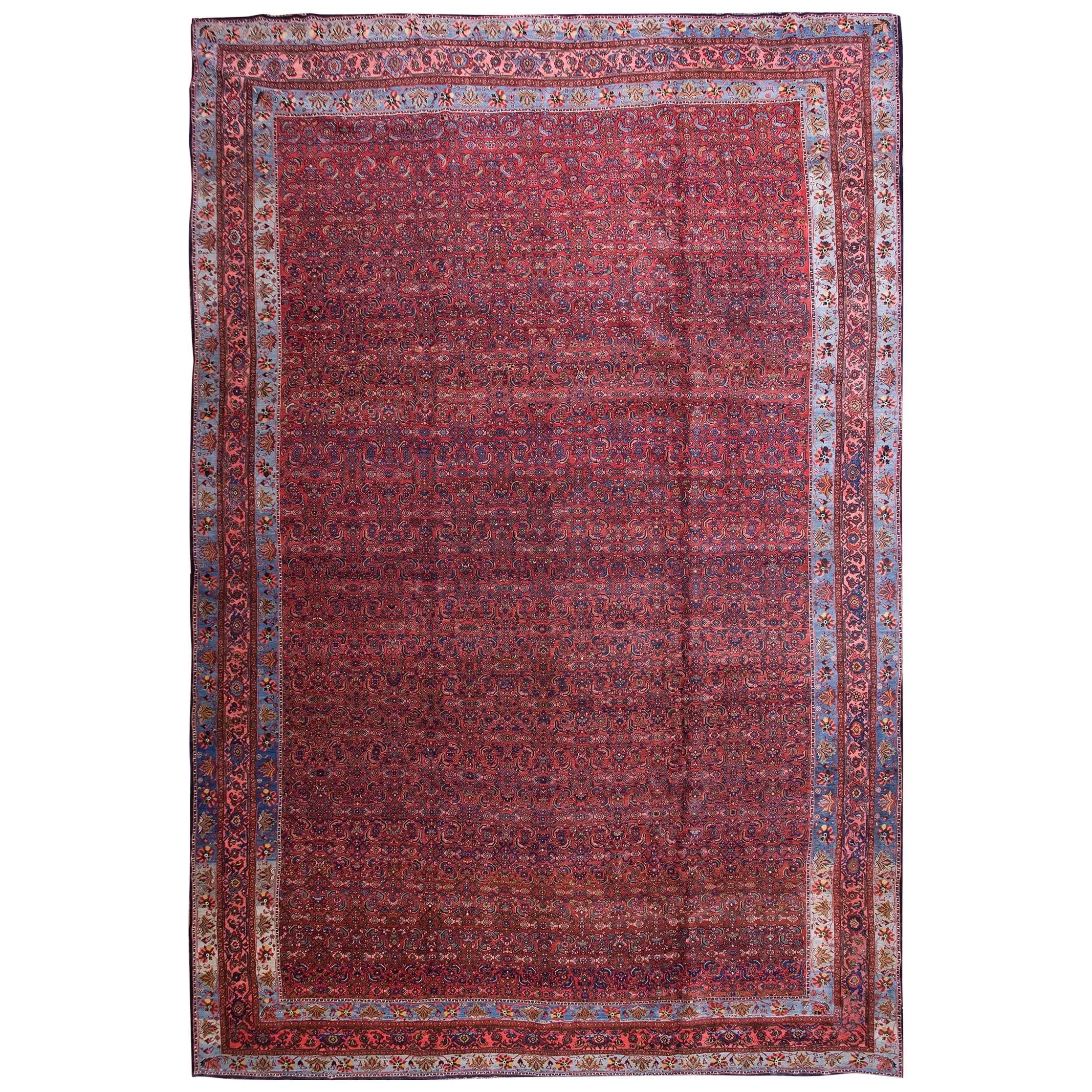Antique Persian Bijar Rug 13' 4" x 19' 11" For Sale