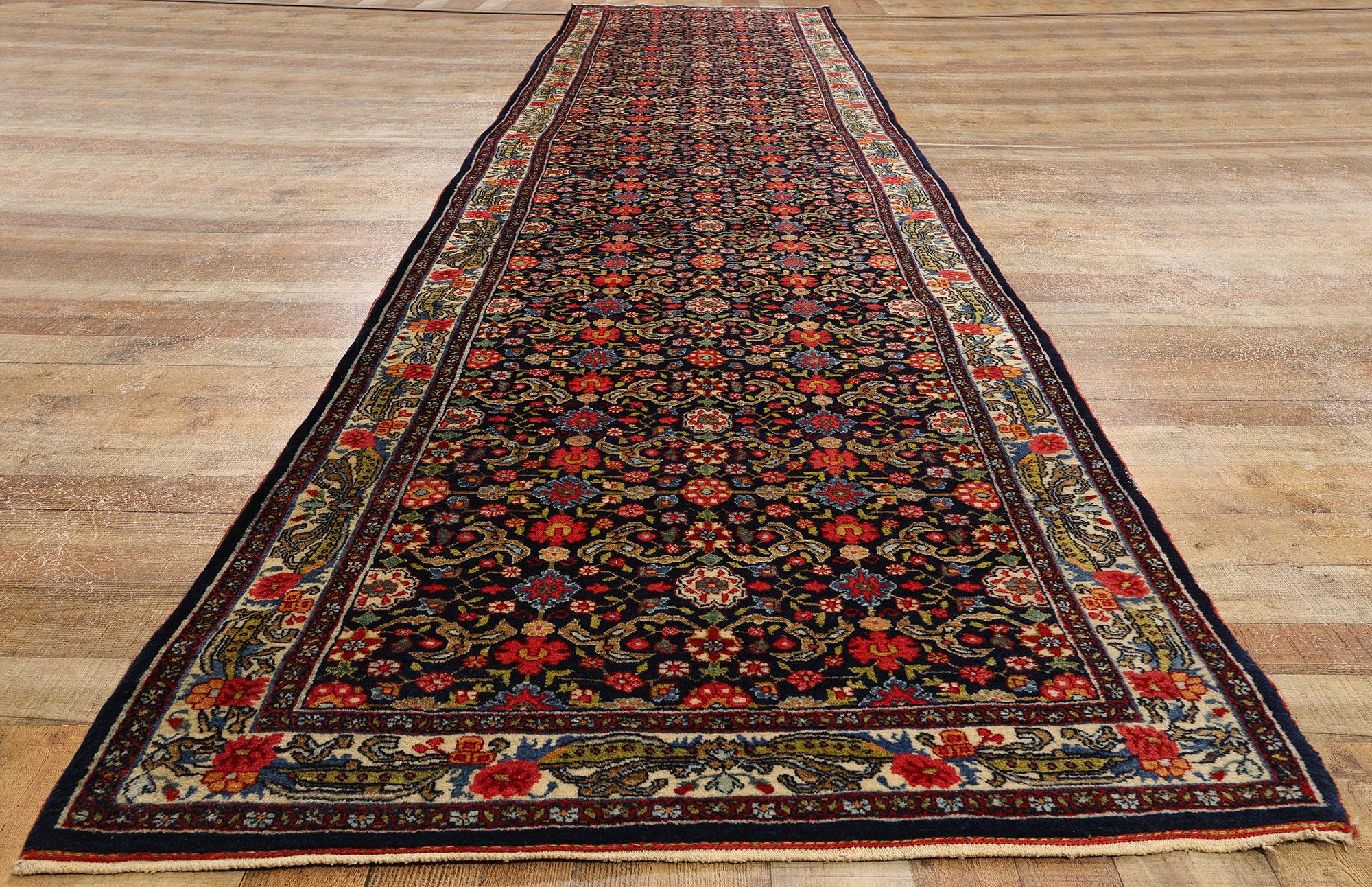 Antique Persian Bijar Rug with Allover Mina Khani For Sale 1
