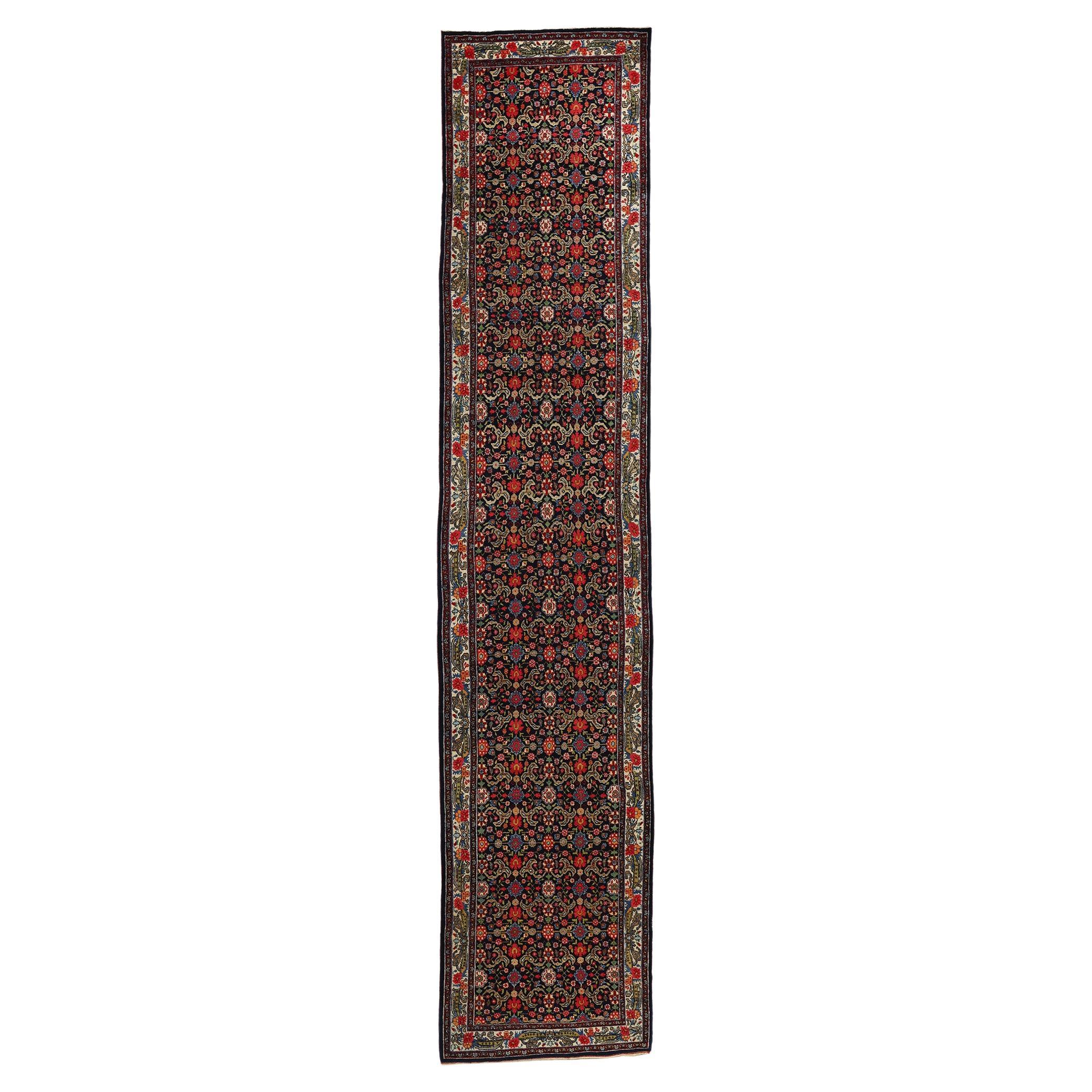 Antique Persian Bijar Rug with Allover Mina Khani For Sale