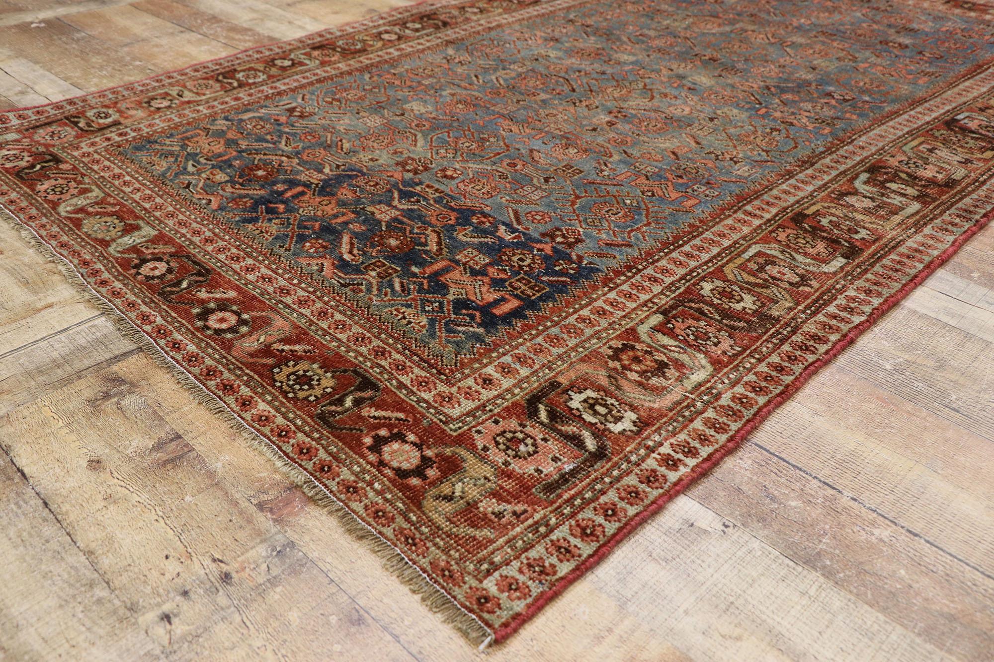 20th Century Antique Persian Bijar Rug with Modern Style For Sale
