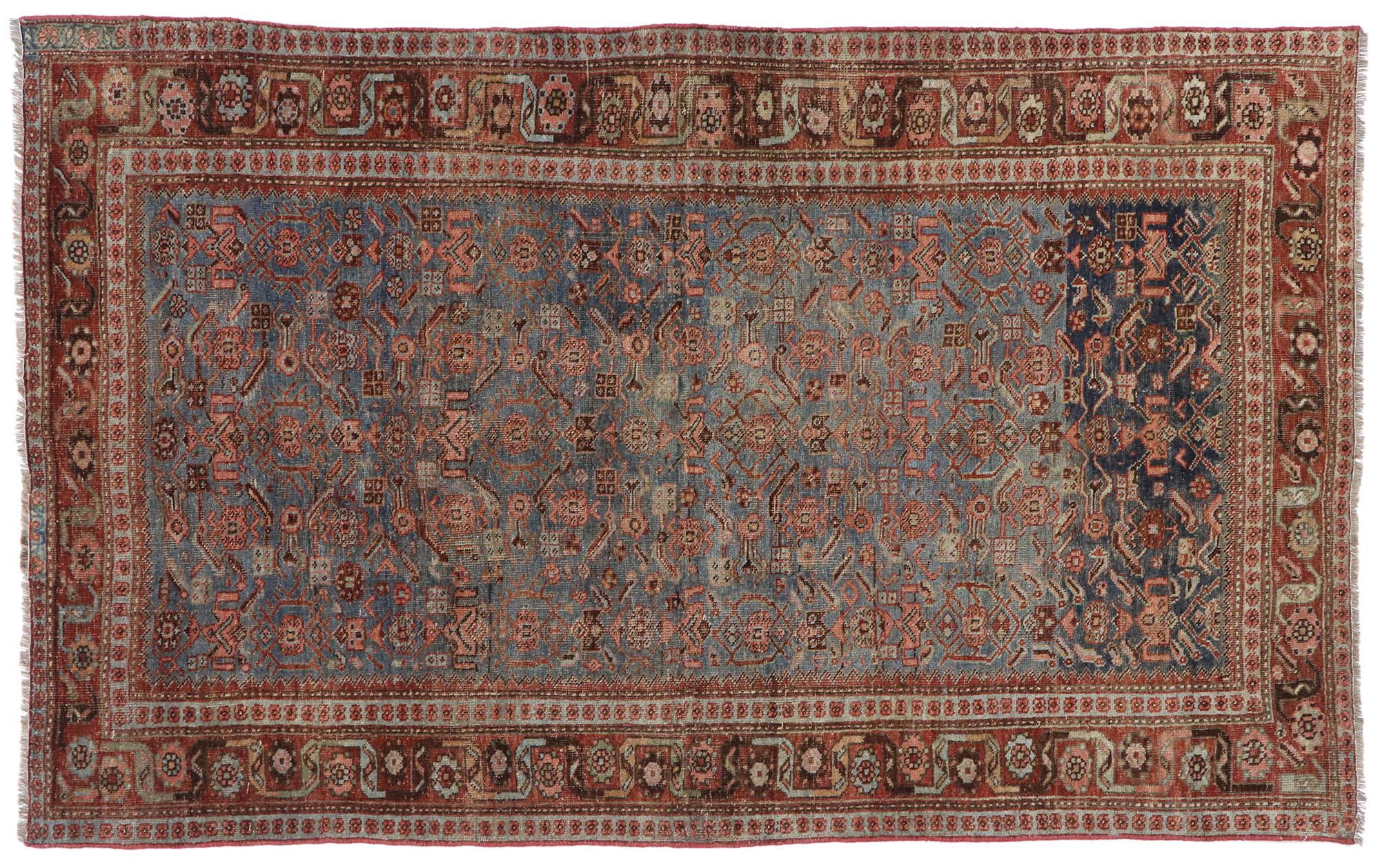 Antique Persian Bijar Rug with Modern Style For Sale 2