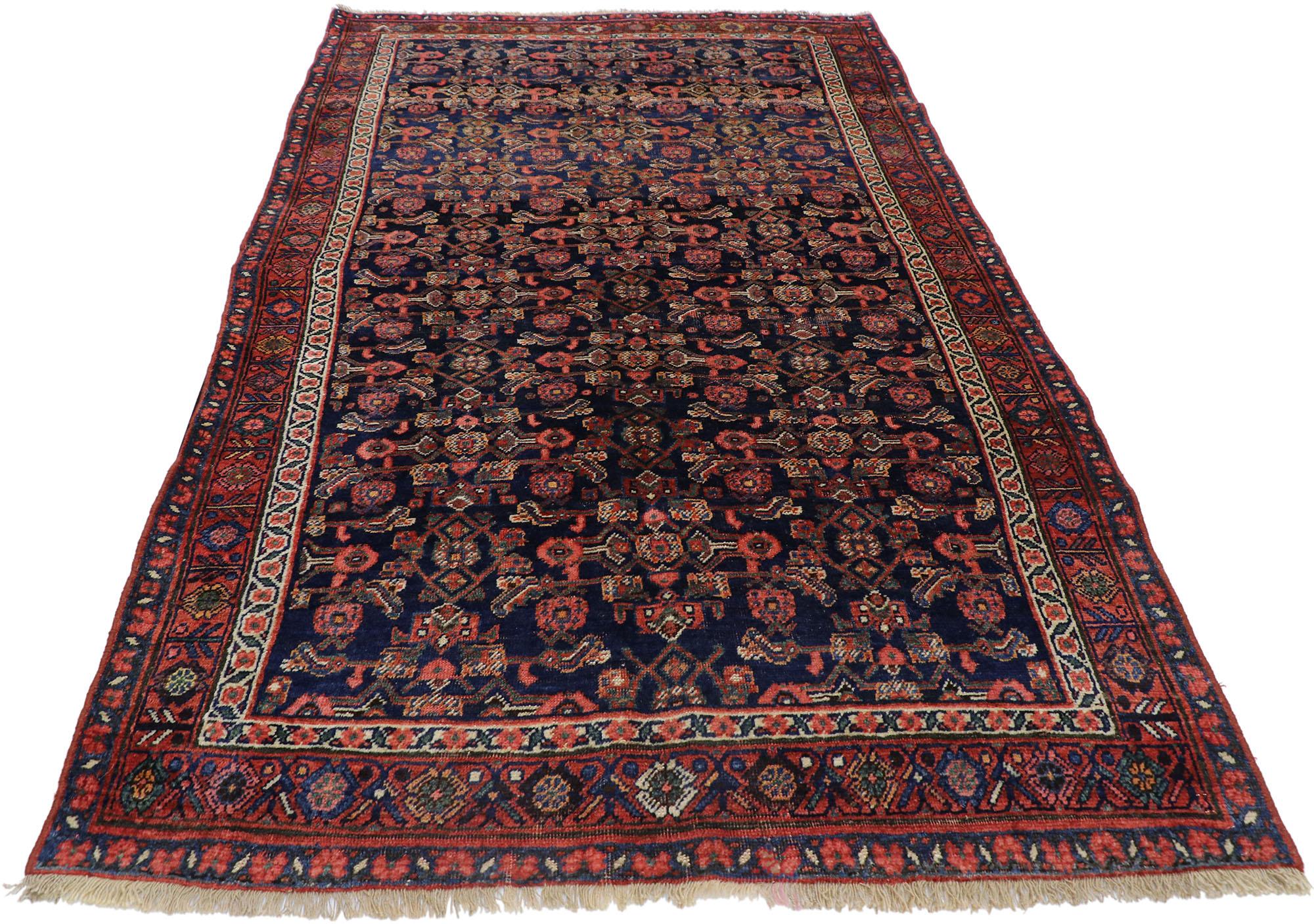 Tabriz Antique Persian Bijar Rug with Victorian Style For Sale