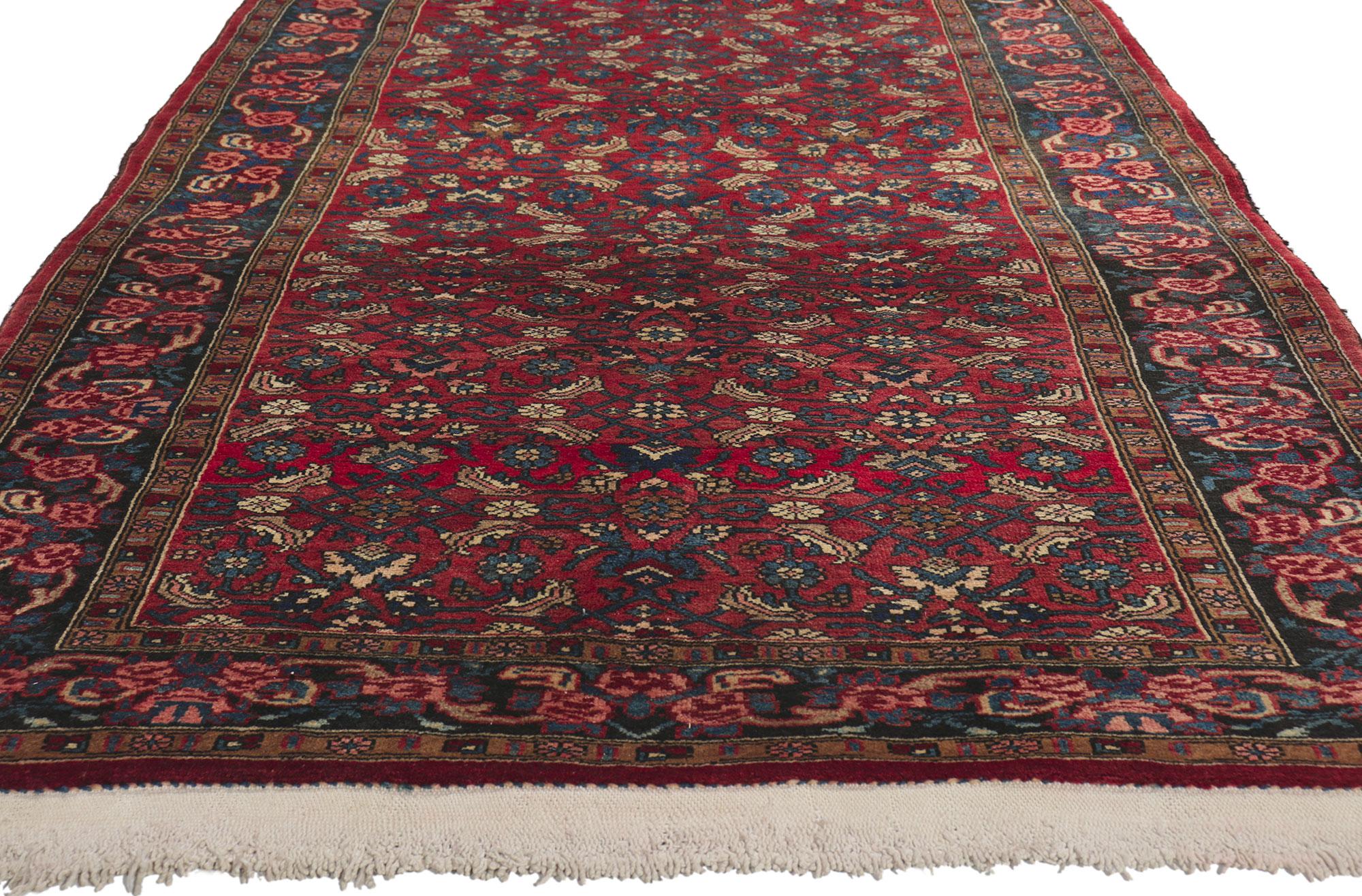 Hand-Knotted Antique Persian Bijar Runner For Sale