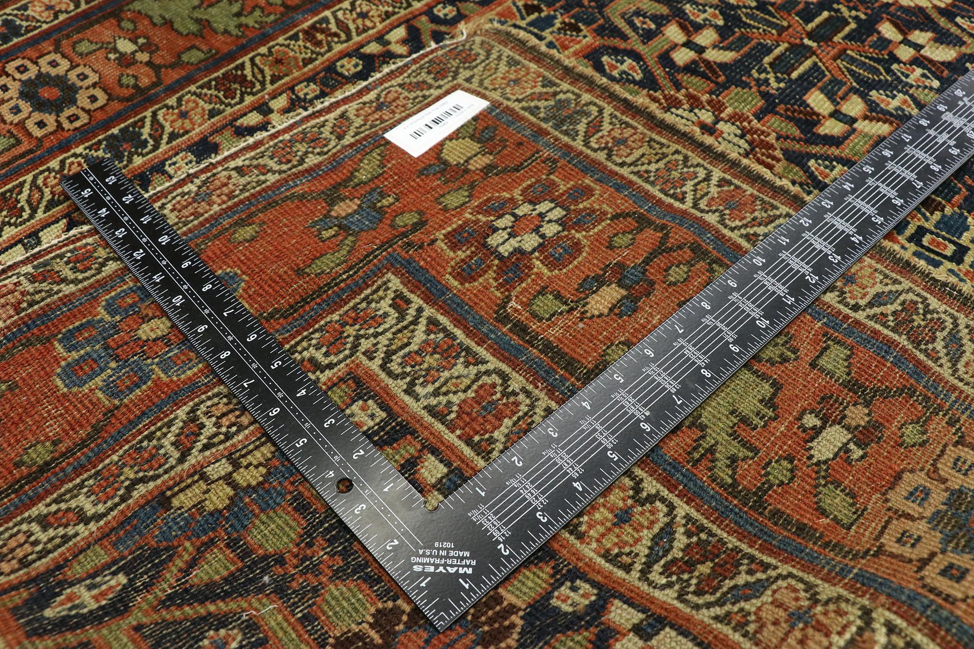 Wool Antique Persian Bijar Runner with Traditional Modern Style For Sale