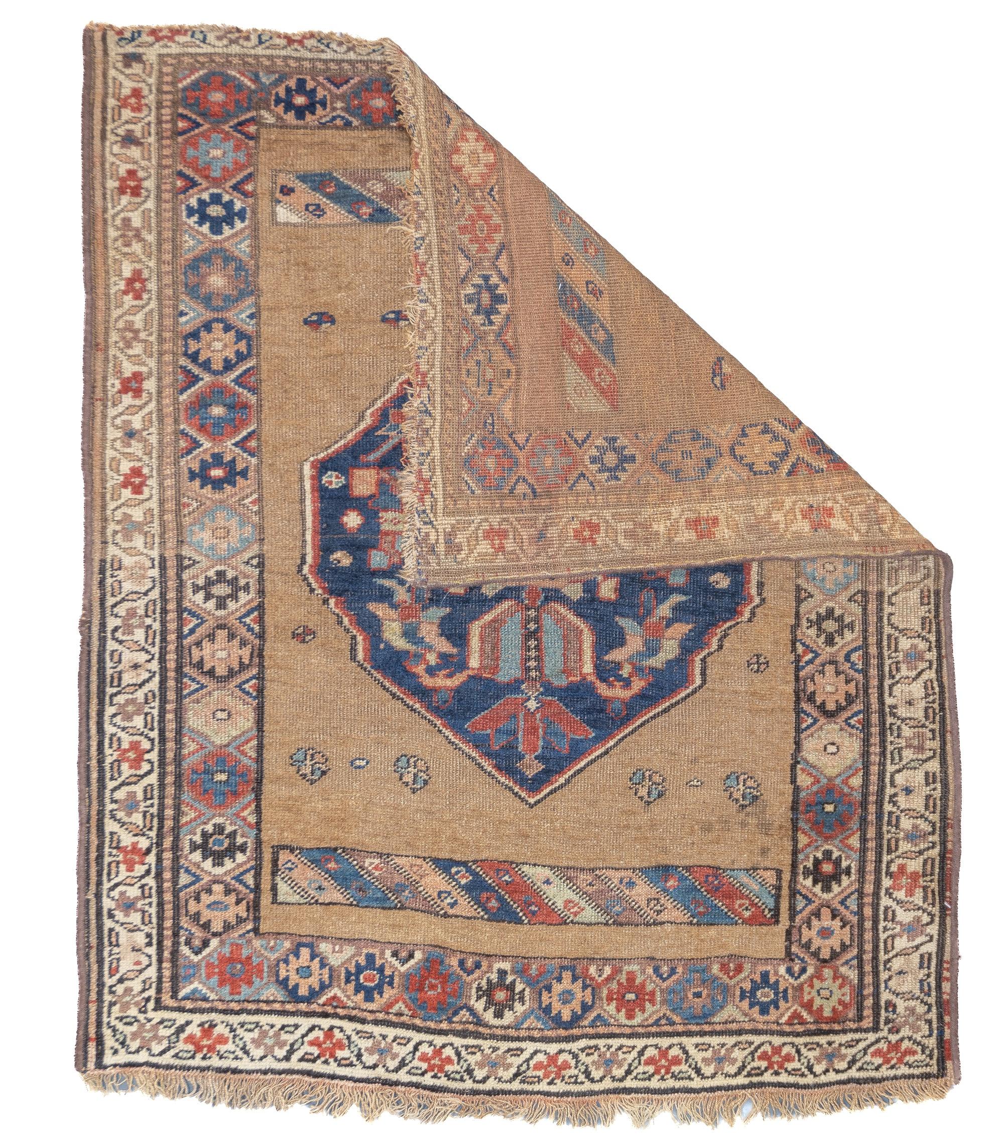 Antiker persischer Bijar-Wollteppich in Foundation 3'7'' x 4'4'' (Persisch) im Angebot