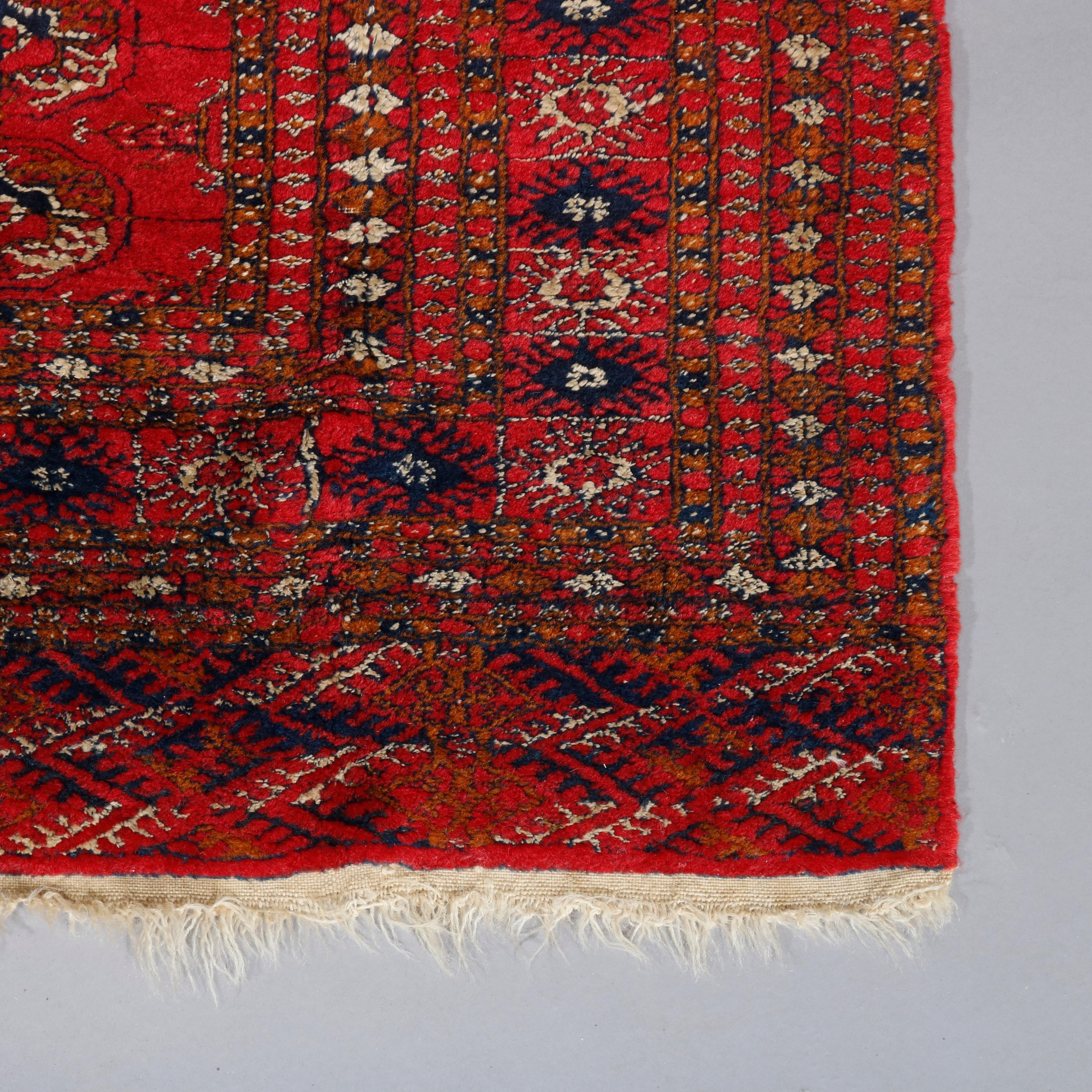 Antique Persian Bokhara Nomadic Tribal Wool Oriental Rug, circa 1920 In Good Condition In Big Flats, NY