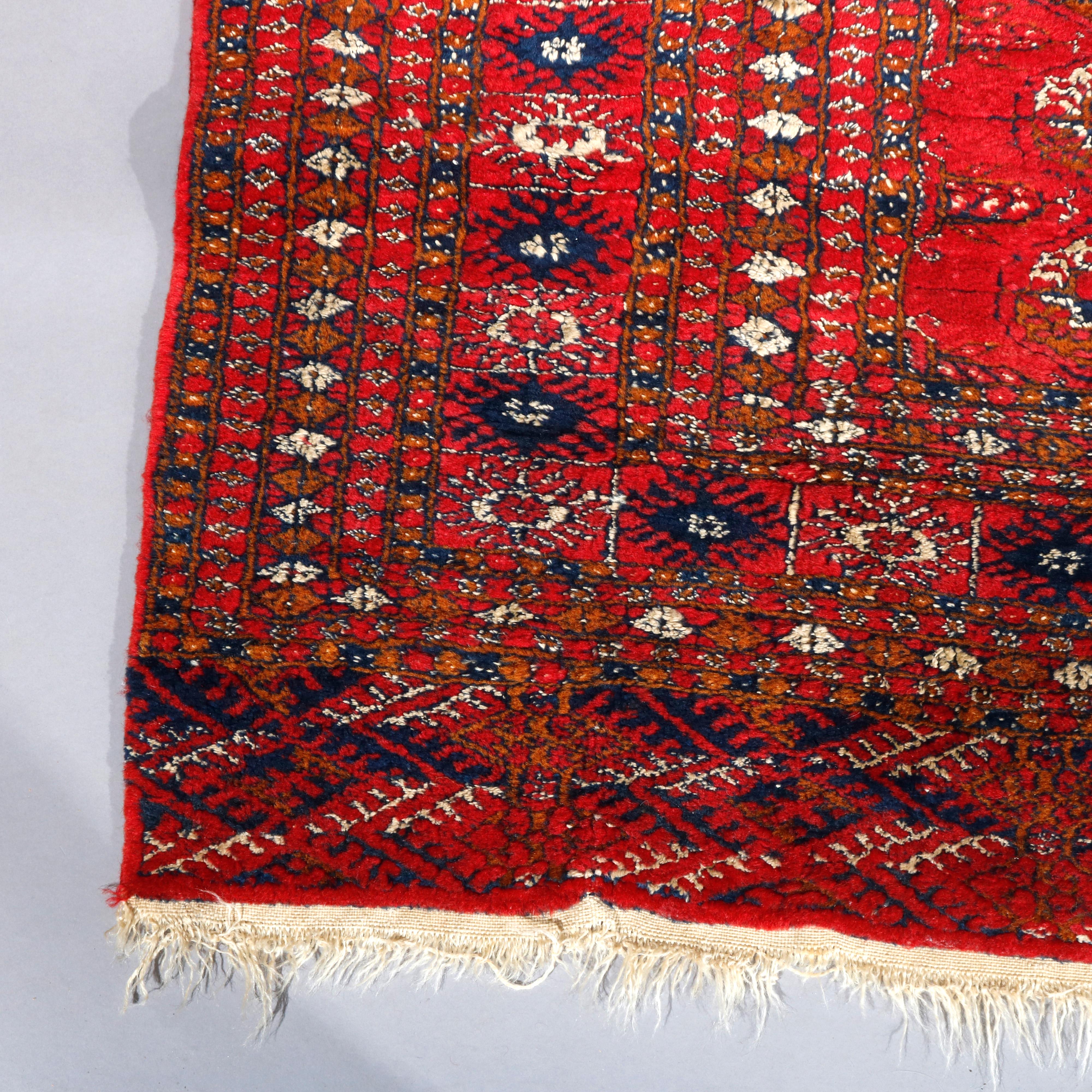20th Century Antique Persian Bokhara Nomadic Tribal Wool Oriental Rug, circa 1920