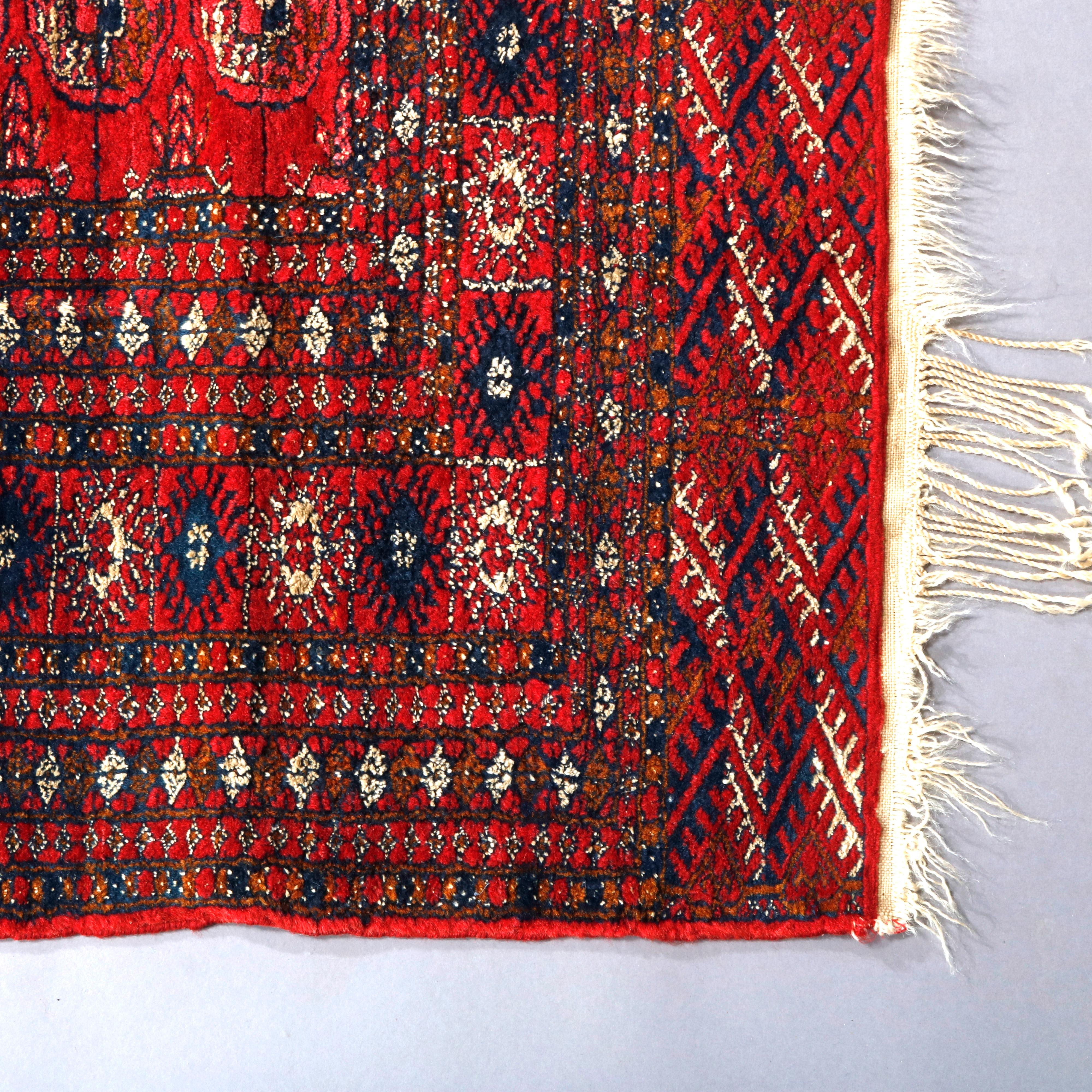 Antique Persian Bokhara Nomadic Tribal Wool Oriental Rug, circa 1920 1