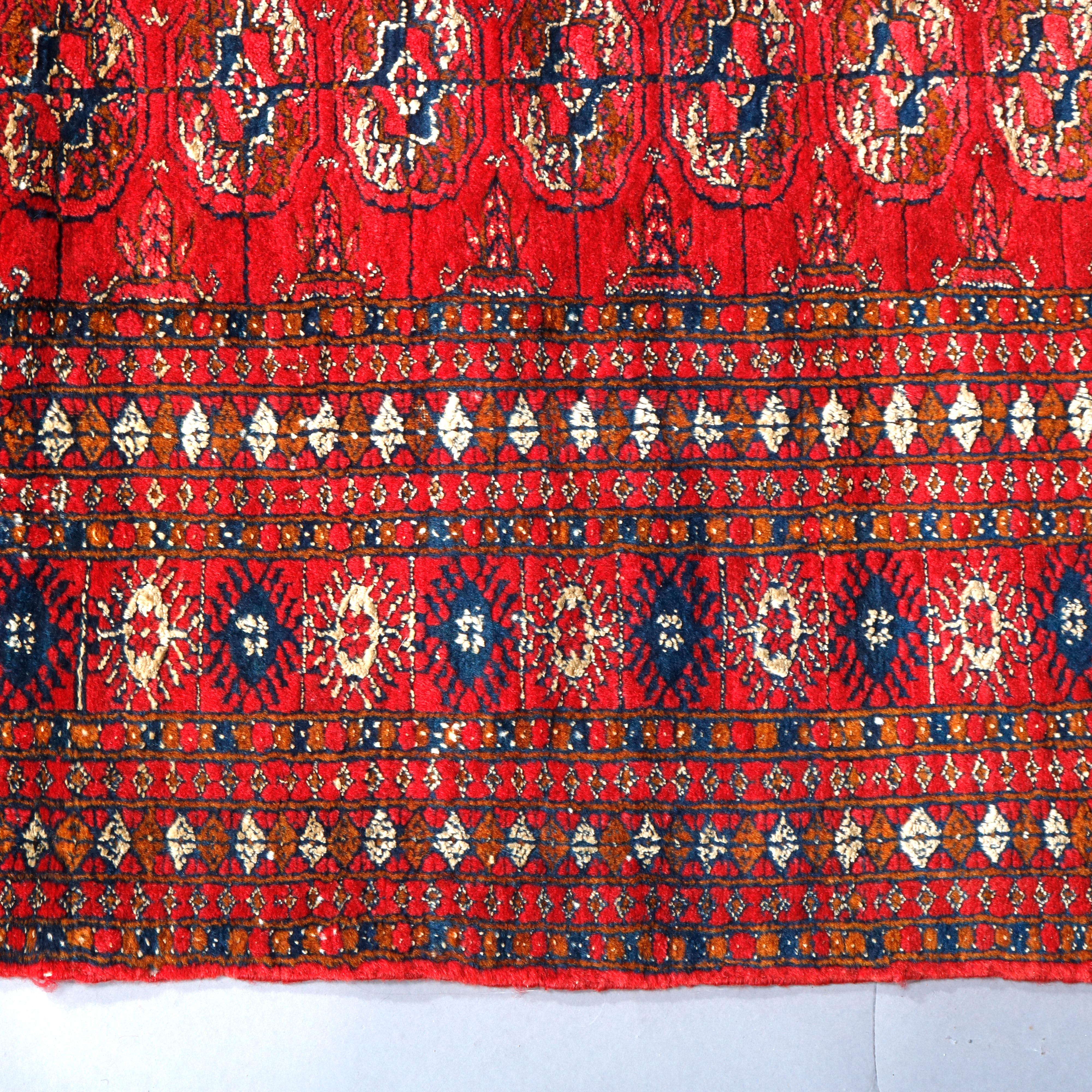Antique Persian Bokhara Nomadic Tribal Wool Oriental Rug, circa 1920 2