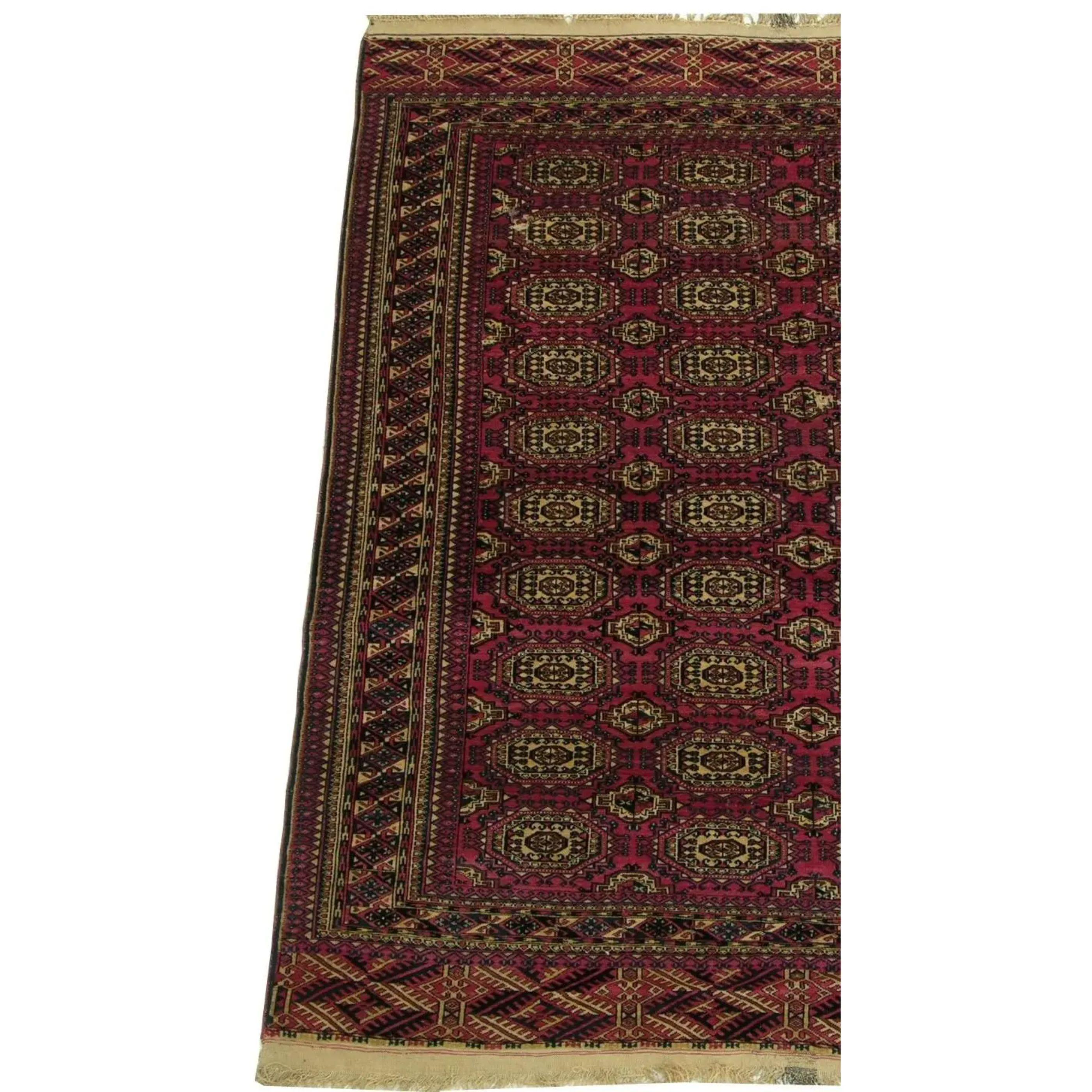 Empire Antique Persian Bokhara Wool Rug-7'2'' X 4'10'' For Sale