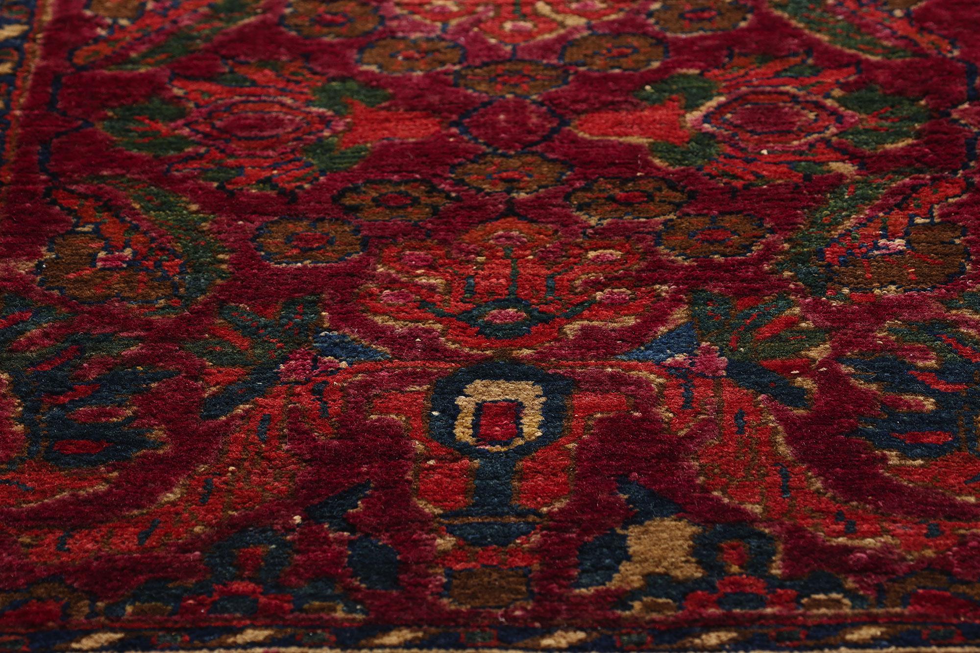 79271 Antique Persian Borchelou Hamadan Rug, 02'01 x 03'00. In the world of Persian weaving, where every knot tells a story and every motif carries a whisper of the past, this hand knotted wool antique Persian Borchelou Hamadan rug emerges as a rare