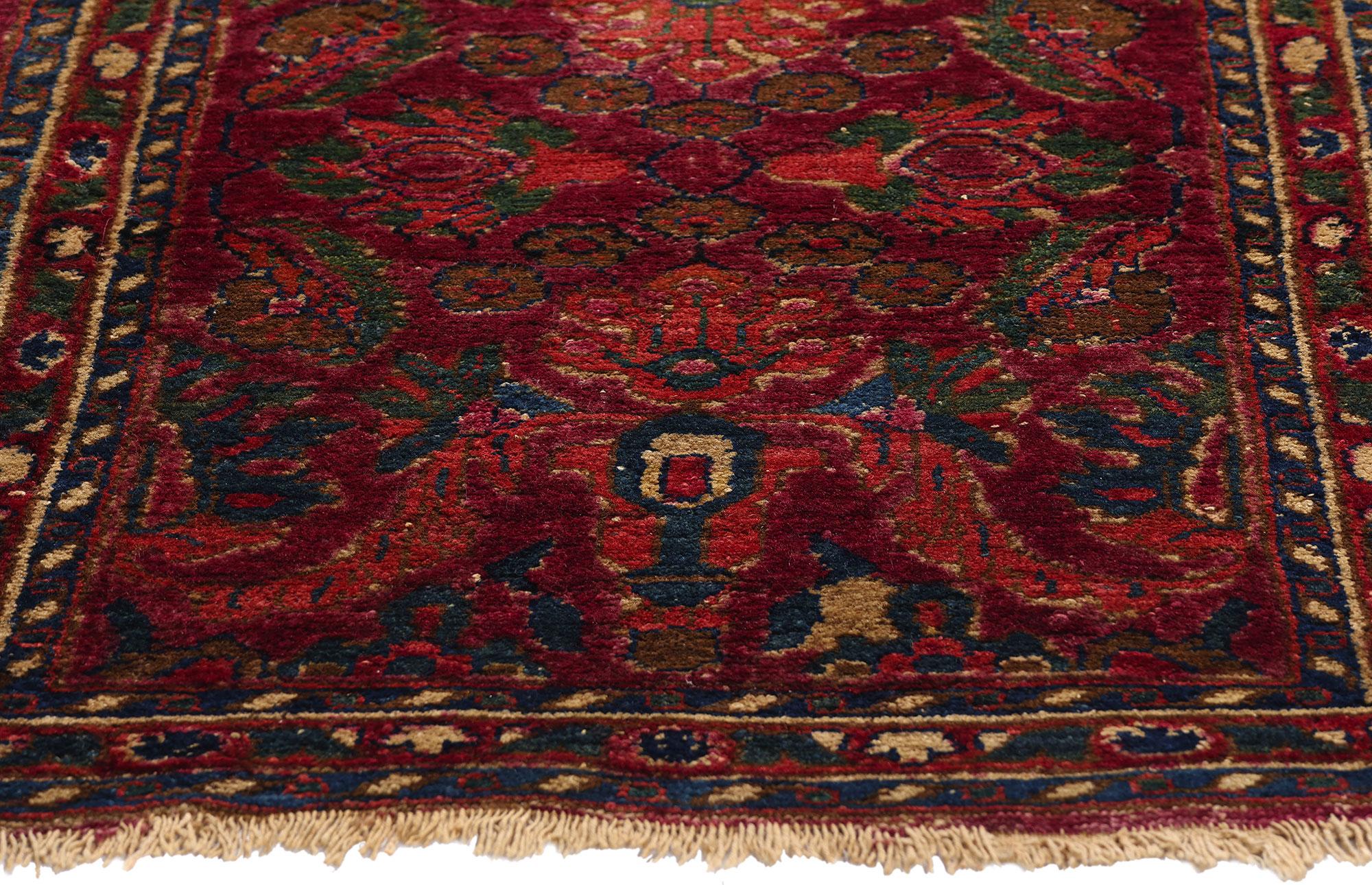 Antique Persian Borchelou Hamadan Carpet with Traditional Style In Good Condition For Sale In Dallas, TX