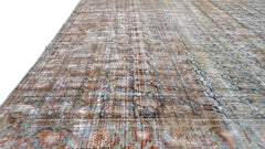 Antique Persian Boteh Design Distressed Wool Rug 11'8''x22'9''