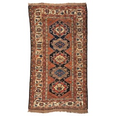 Antique Persian Brown Kurdish Carpet, circa 1920s