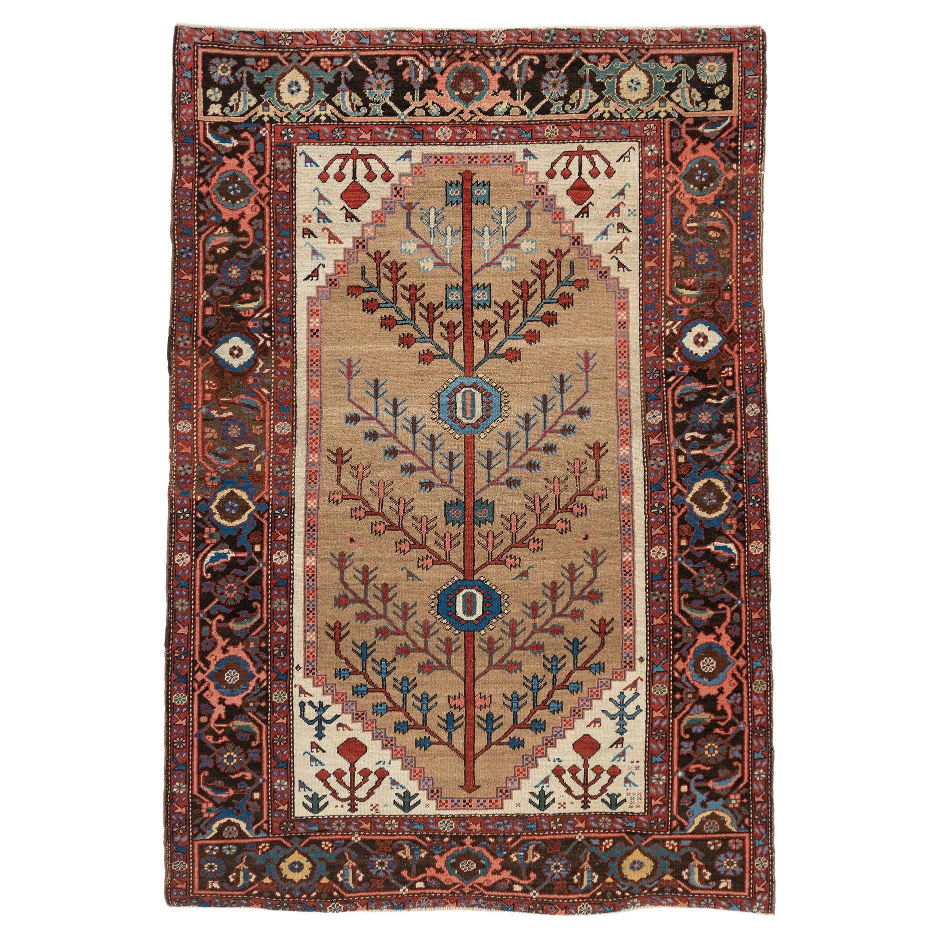 Antique Persian Camel Hair Bakshaish Area Rug 4'6 x 6'6 For Sale