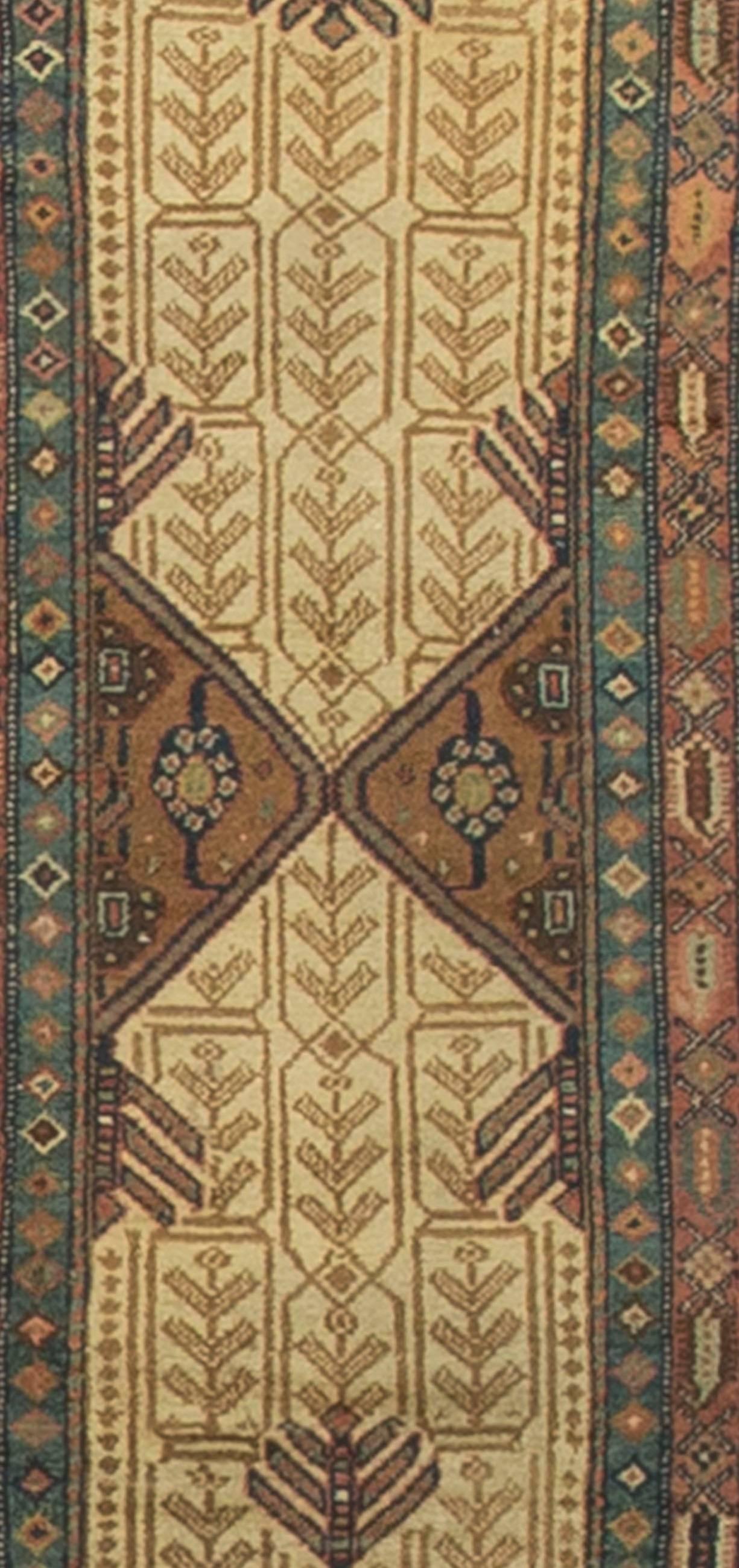 Antique Persian Camel hair Serab runner, circa 1900. This rug is woven using camel hair which is strong and resilient. Camel hair rugs are not the typical and are rare to find. They were woven in a handful of tribal area including Serab where this