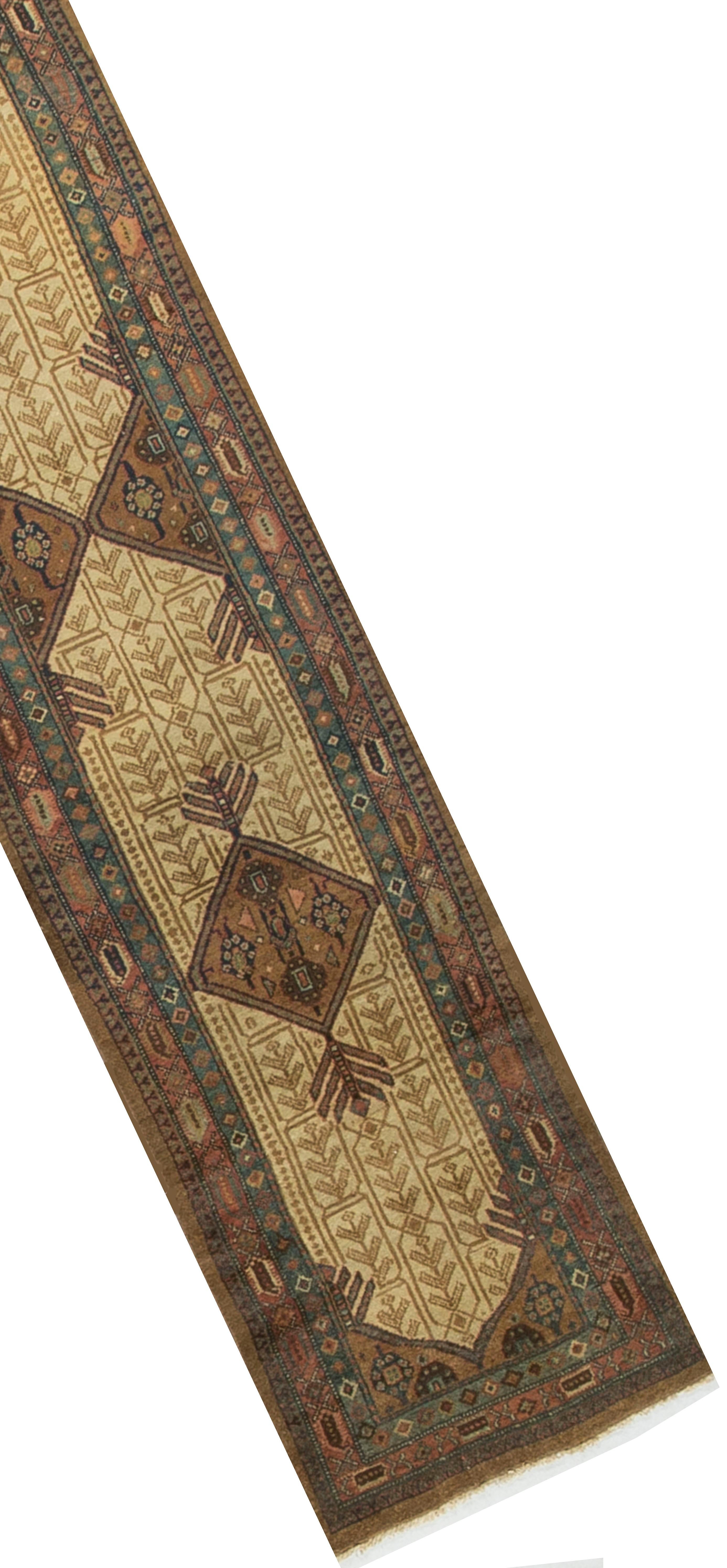Antique Persian Camel Hair Serab Runner, circa 1900 2'10 x 12'8.    In Good Condition For Sale In Secaucus, NJ