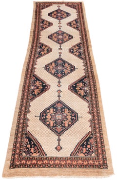 Antique Persian Camel Hair Serab Runner with Four Central Medallions
