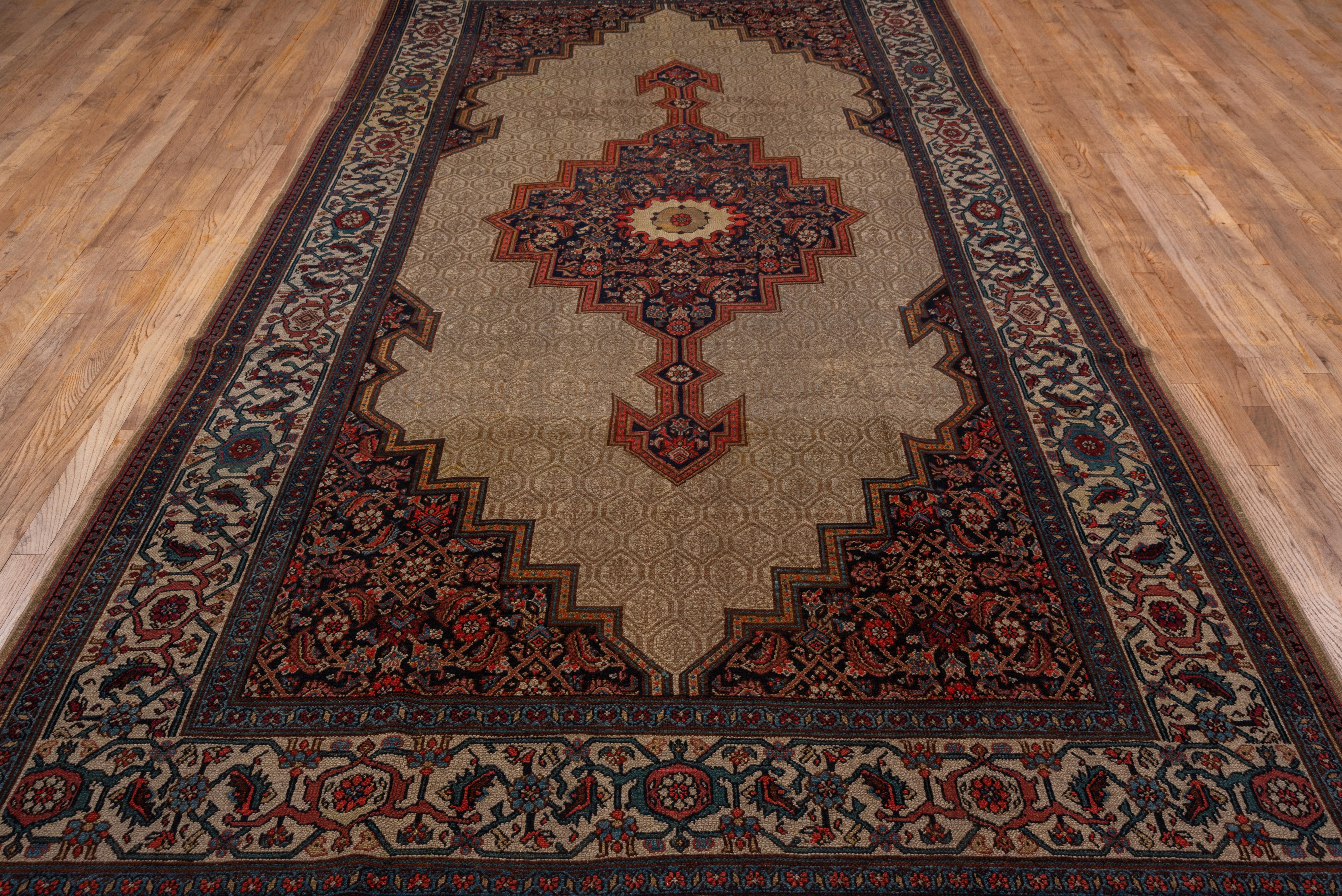 Hand-Knotted Antique Persian Camel Hamadan Long Rug, Circa 120s For Sale