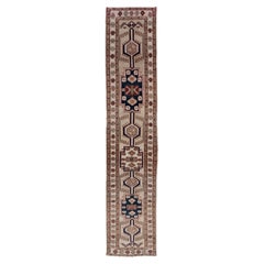 Tapis de couloir persan ancien de Hamadan en camel