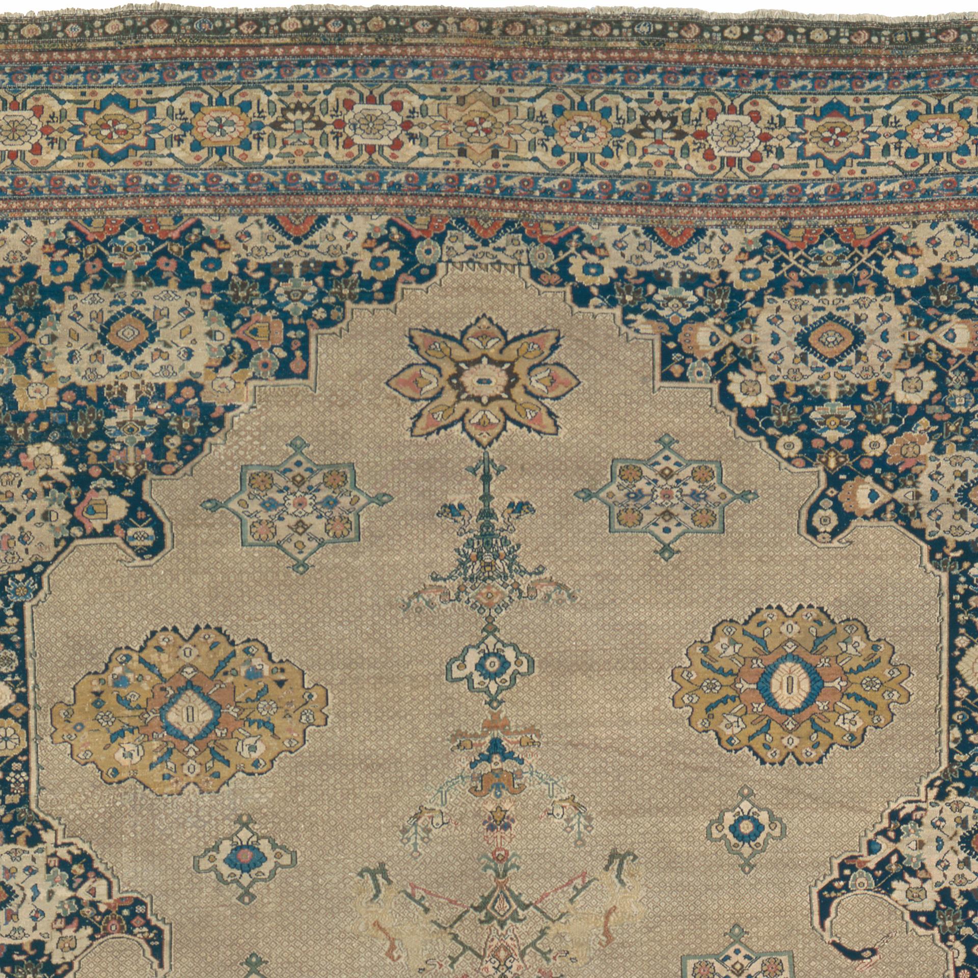 Hand-Woven Antique Persian Camel Hamedan Rug For Sale